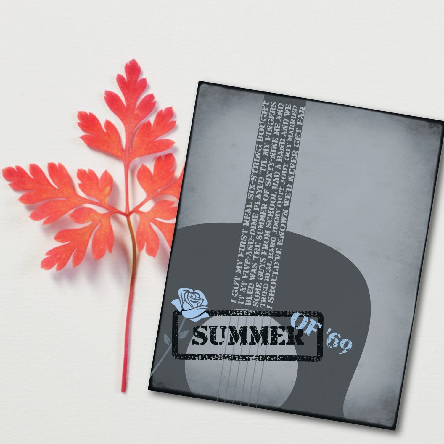 Summer of '69 by Bryan Adam - Lyric Inspired Song Lyric Art Song Lyrics Art Song Lyrics Art 8x10 Unframed Print