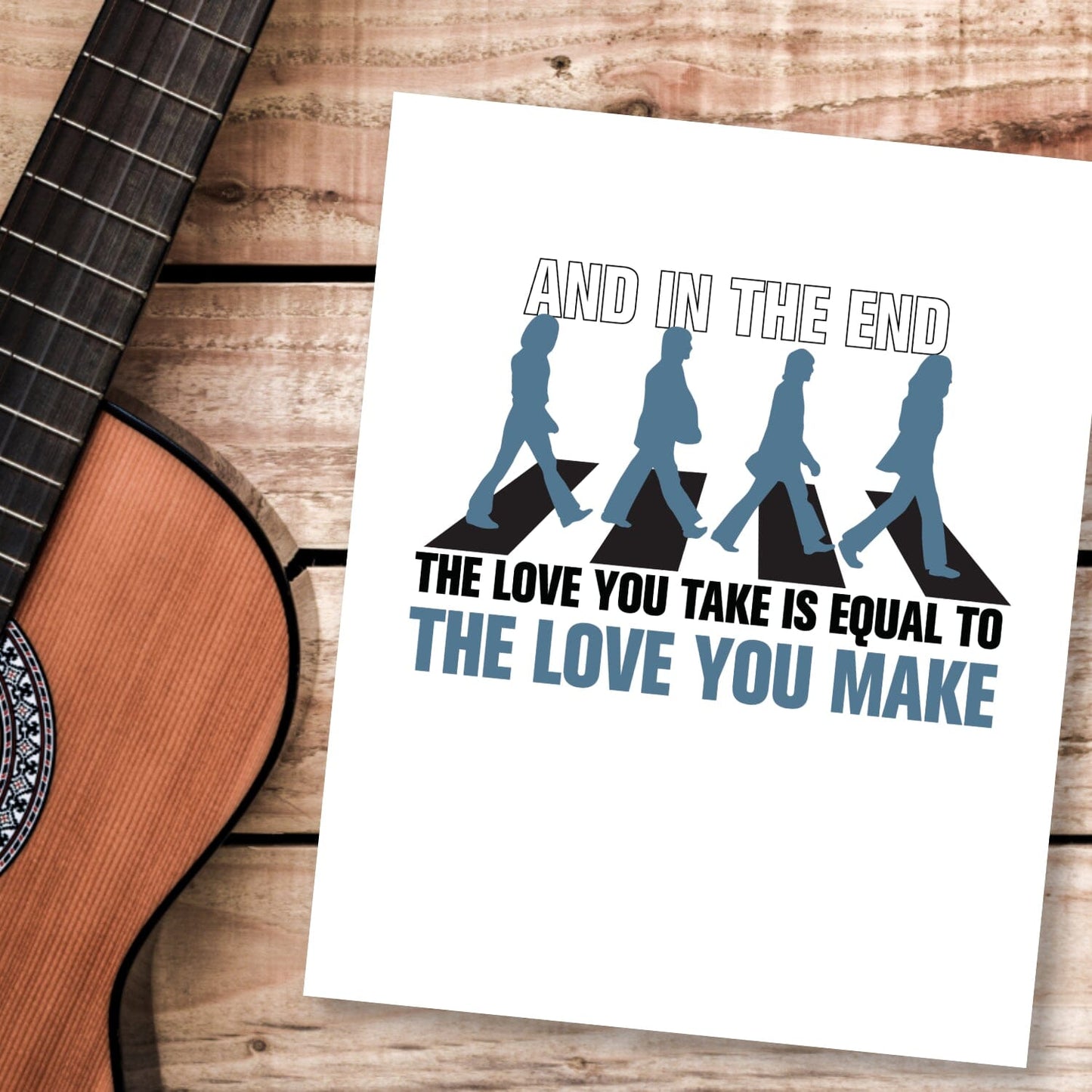 The End by the Beatles - Song Lyric Music Poster Art Print Song Lyrics Art Song Lyrics Art 8x10 Unframed Print