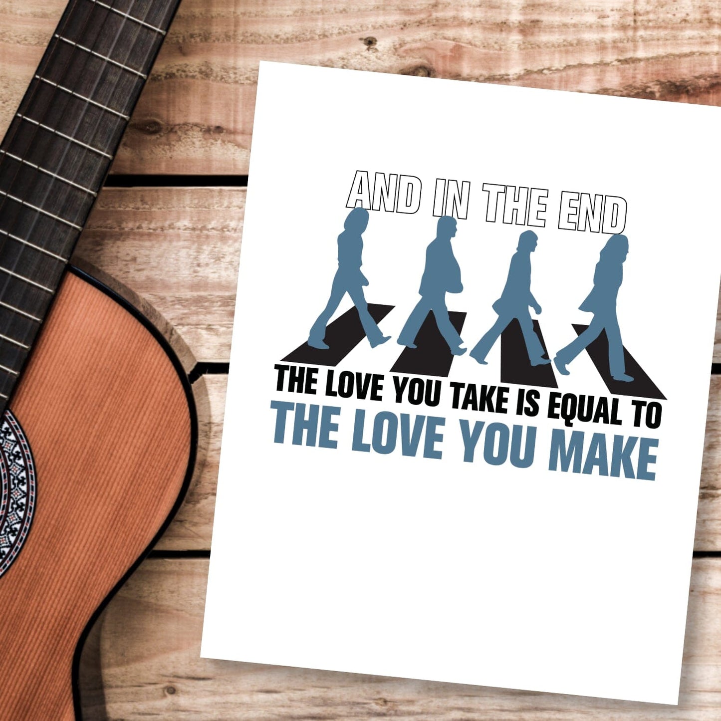 The End by the Beatles - Song Lyric Music Poster Art Print Song Lyrics Art Song Lyrics Art 8x10 Unframed Print 