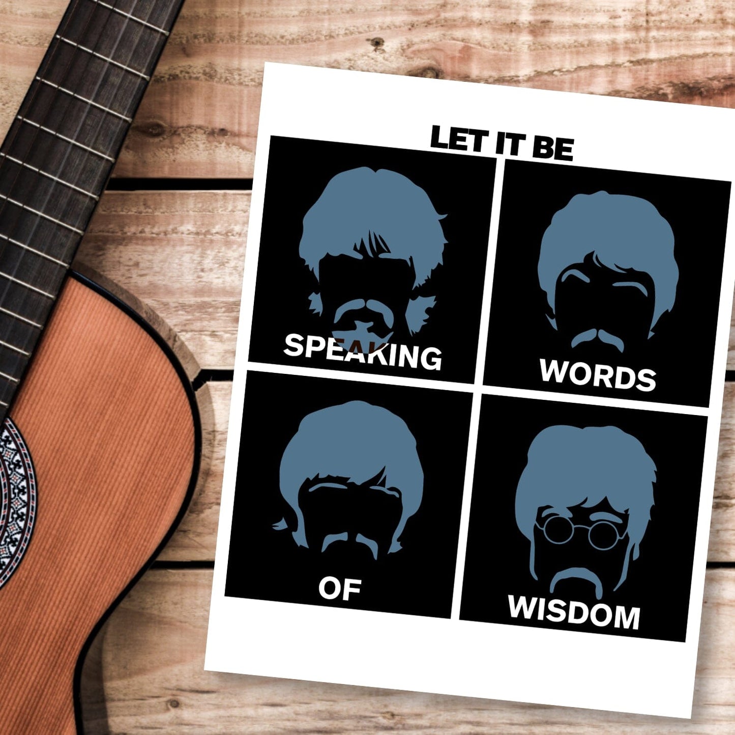 Let it Be by the Beatles - Song Lyric Inspired Wall Decor Song Lyrics Art Song Lyrics Art 8x10 unframed Print