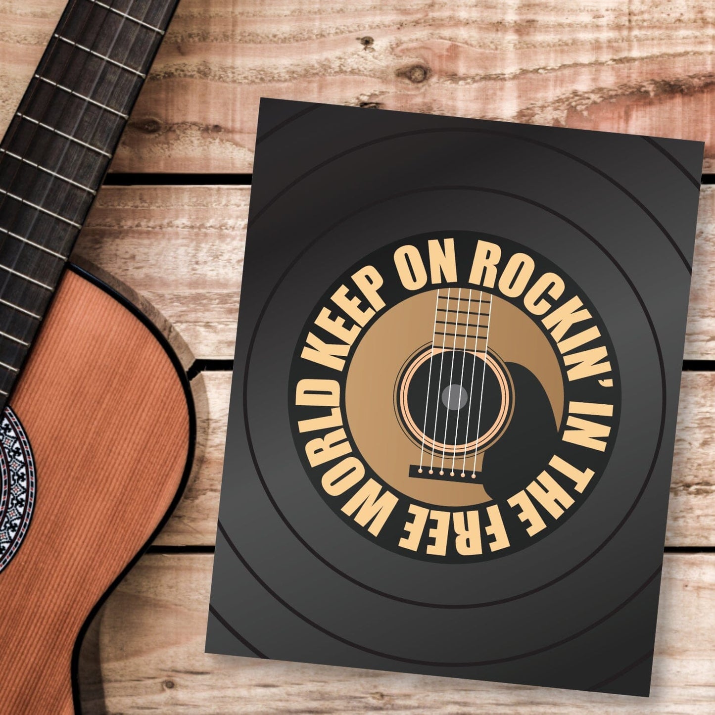 Rockin' in the Free World by Neil Young - Lyric Inspired Art Song Lyrics Art Song Lyrics Art 8x10 Unframed Print