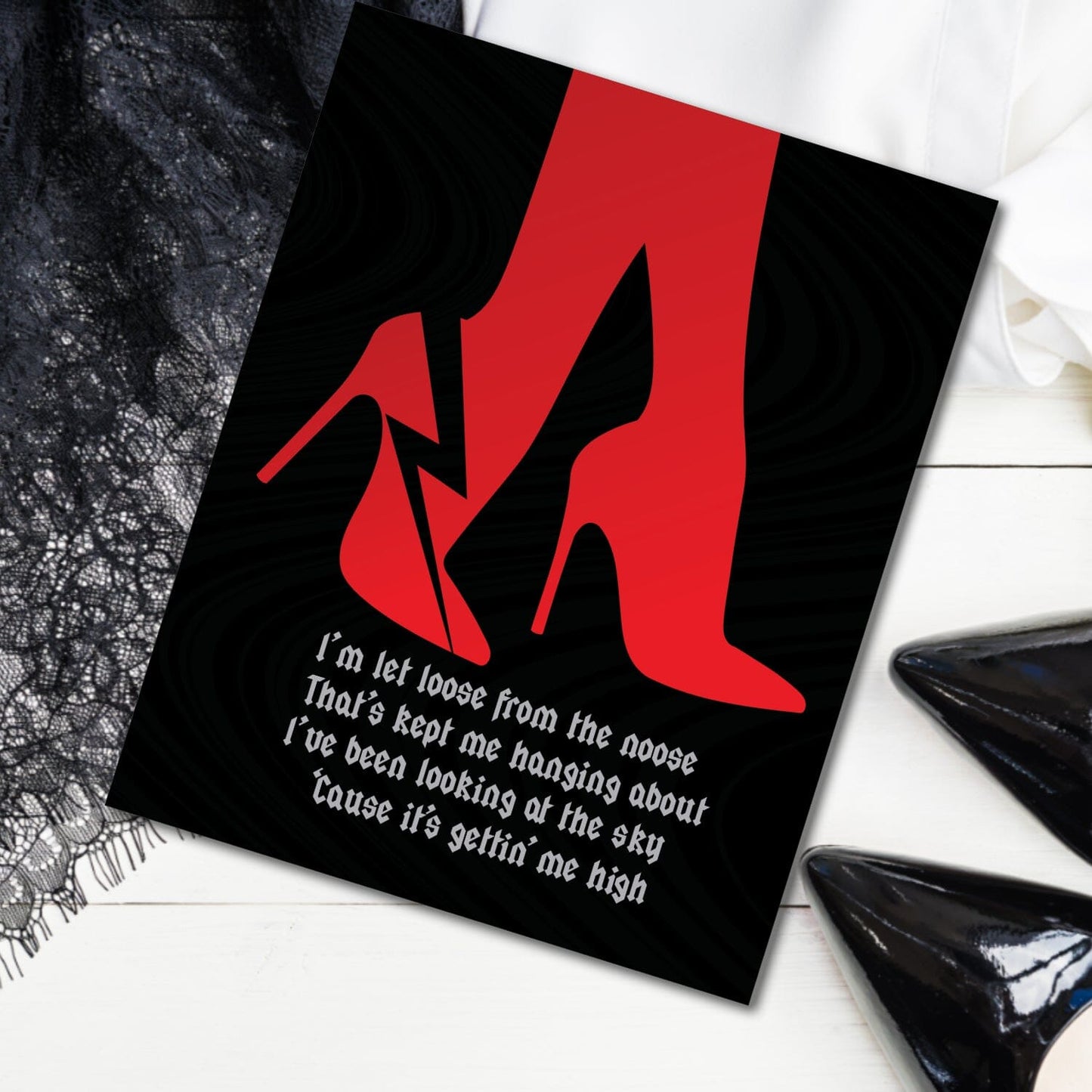 Back in Black by ACDC - Lyric Inspired Art Wall Poster Print Song Lyrics Art Song Lyrics Art 8x10 Unframed Print