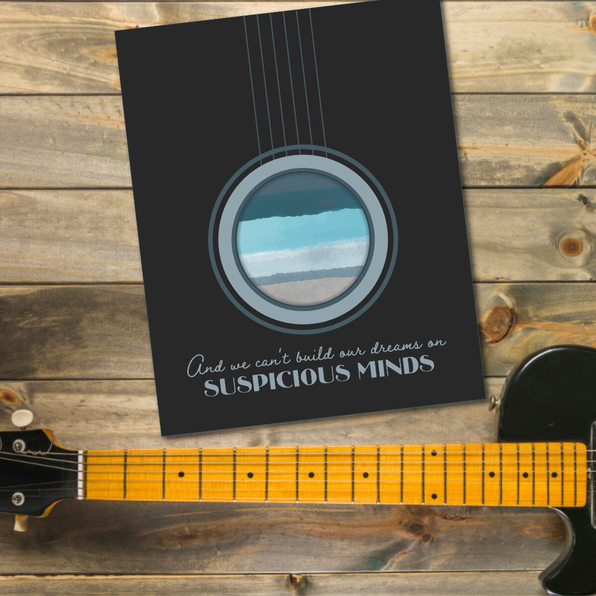 Suspicious Minds by Elvis Presley - Song Lyric Print Artwork Song Lyrics Art Song Lyrics Art 8x10 Unframed Print