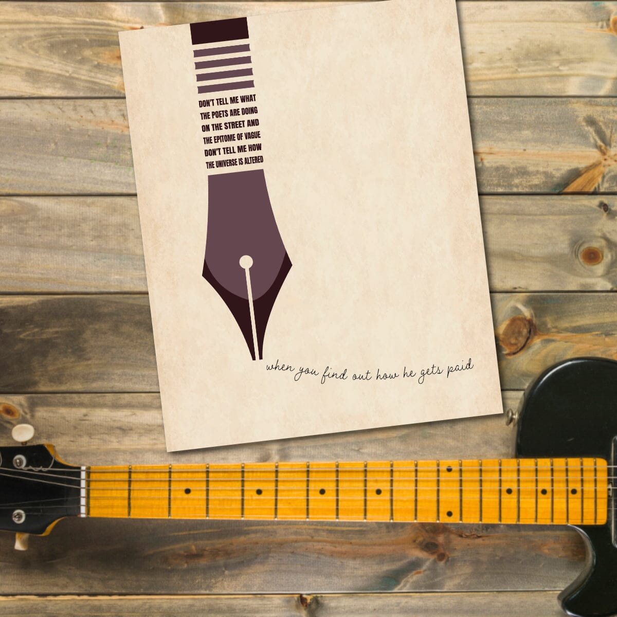 Poets by Tragically Hip - Lyric Inspired Song Art Print Song Lyrics Art Song Lyrics Art 8x10 Unframed Print