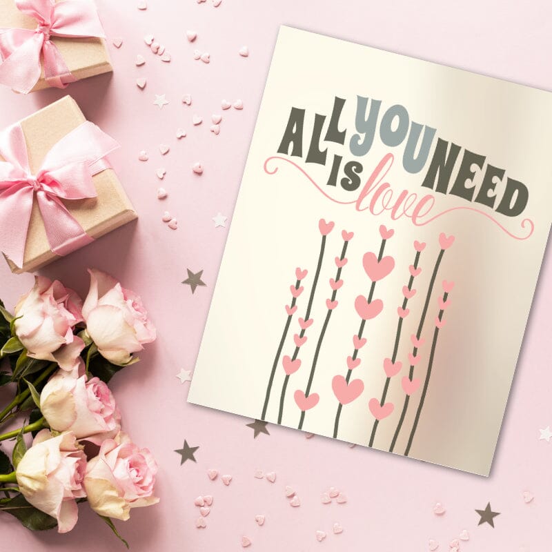 All You Need is Love by the Beatles - Song Lyric Art Print Song Lyrics Art Song Lyrics Art 8x10 Unframed Print