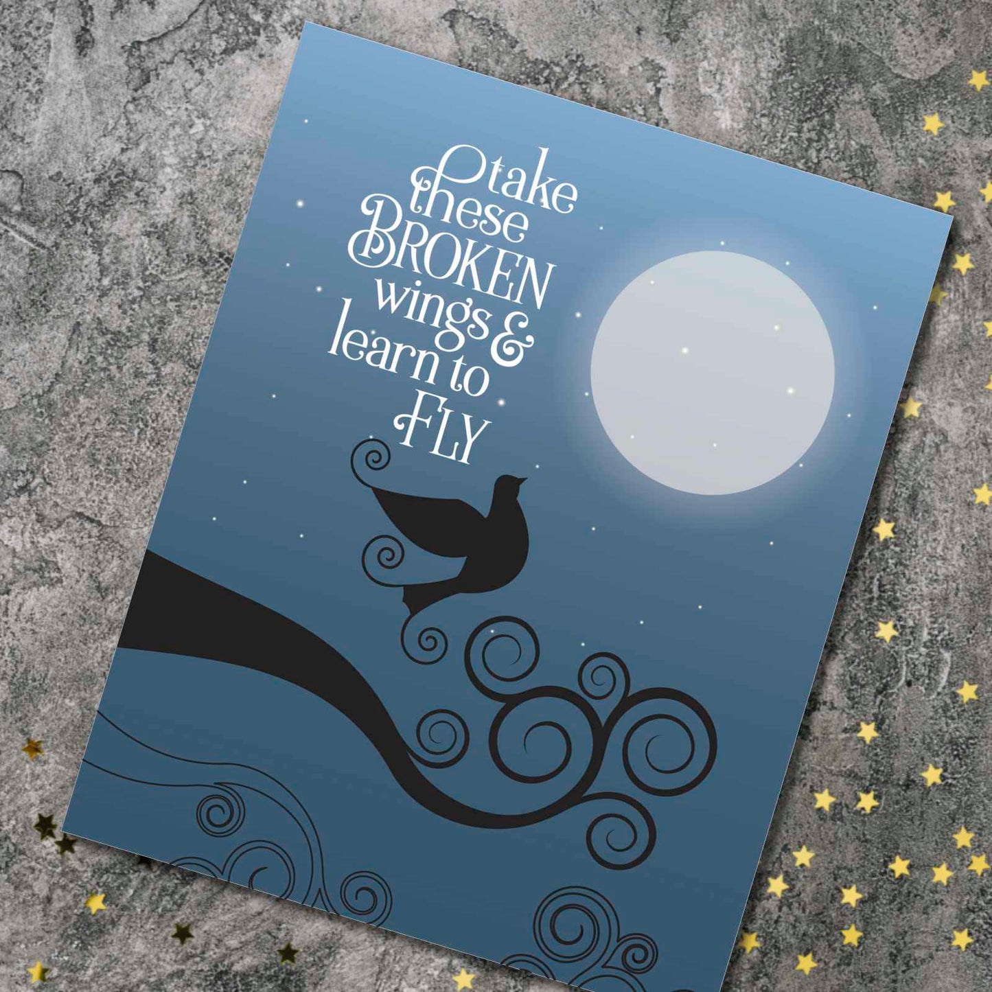 Blackbird by the Beatles - Song Lyric Inspired Music Print Song Lyrics Art Song Lyrics Art 8x10 Unframed Print