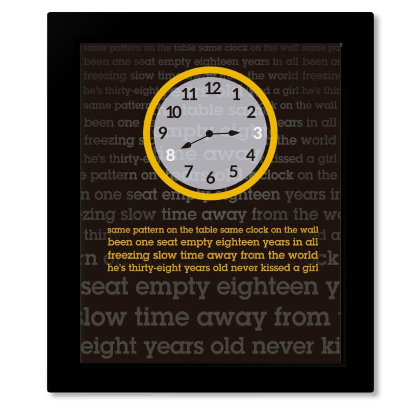 38 Years Old by Tragically Hip - Rock Music Lyric Art Print Song Lyrics Art Song Lyrics Art 8x10 Framed Print (without mat)