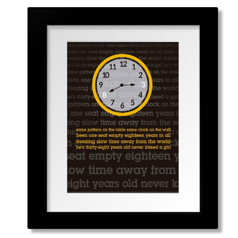 38 Years Old by Tragically Hip - Rock Music Lyric Art Print Song Lyrics Art Song Lyrics Art 8x10 Matted and Framed Print