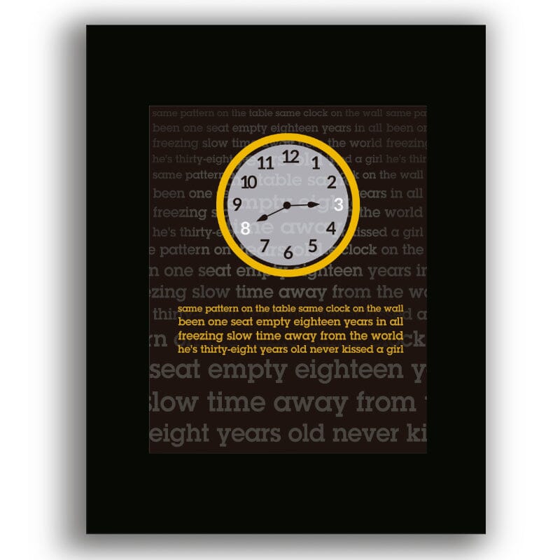 38 Years Old by Tragically Hip - Rock Music Lyric Art Print Song Lyrics Art Song Lyrics Art 8x10 Black Matted Unframed Print