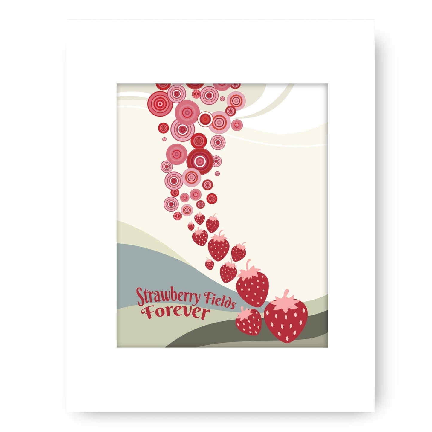 Strawberry Fields by Beatles - Song Lyric Inspired Art Print Song Lyrics Art Song Lyrics Art 8x10 White Matted Print