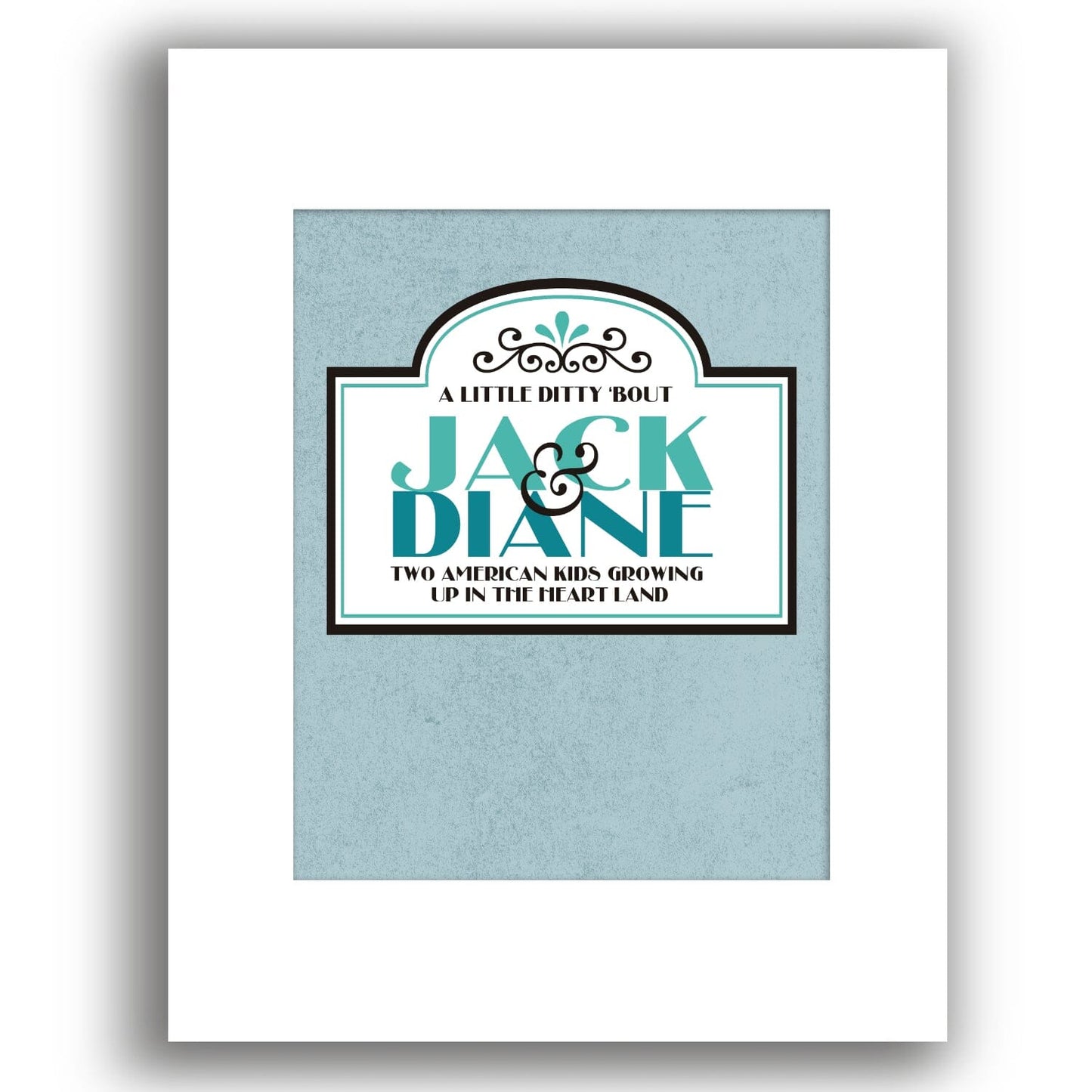 Jack and Diane by John Mellencamp - Song Lyric Classic Rock Song Lyrics Art Song Lyrics Art 8x10 White Matted Print