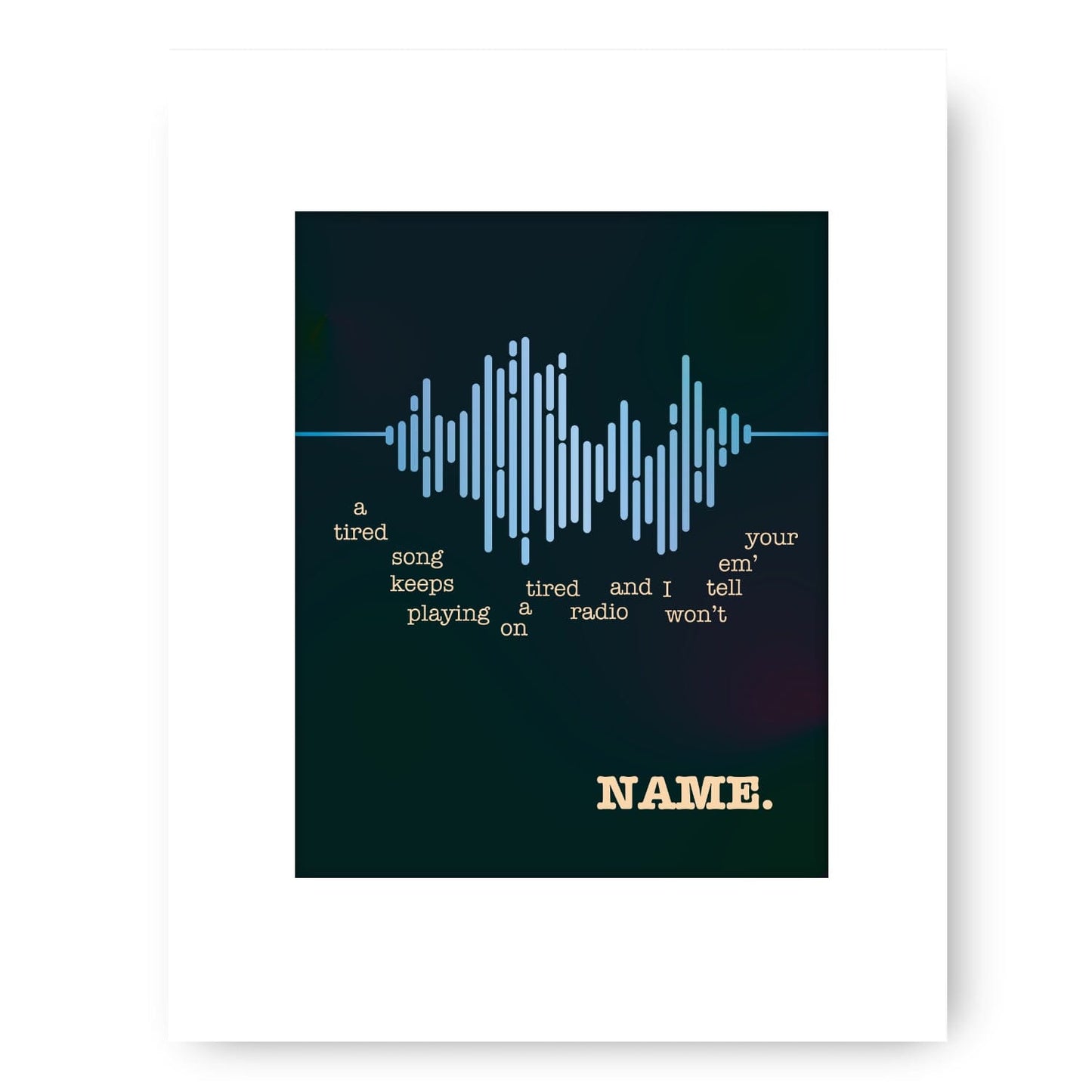 Name by Goo Goo Dolls - Pop Music Song Lyrics Art Poster Song Lyrics Art Song Lyrics Art 8x10 White Matted Print