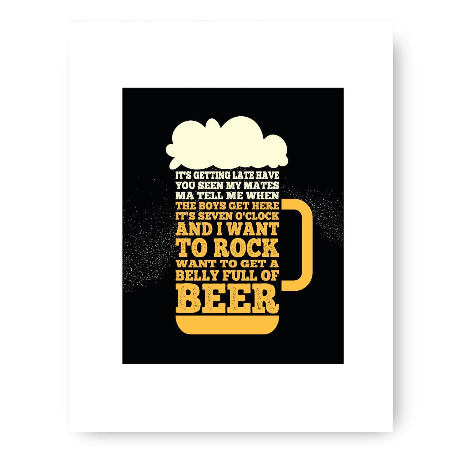 Saturday Night’s Alright for Fighting Elton John - Lyric Art Song Lyrics Art Song Lyrics Art 8x10 White Matted Print