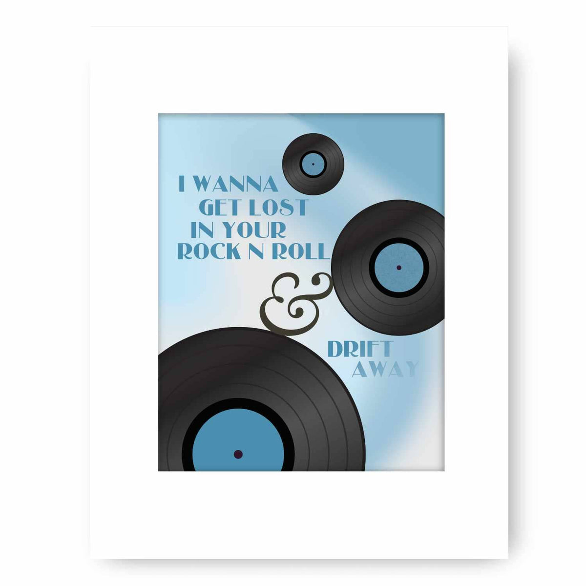 Drift Away by Dobie Gray - 70s Music Lyric Art Wall Print Song Lyrics Art Song Lyrics Art 8x10 White Matted Print
