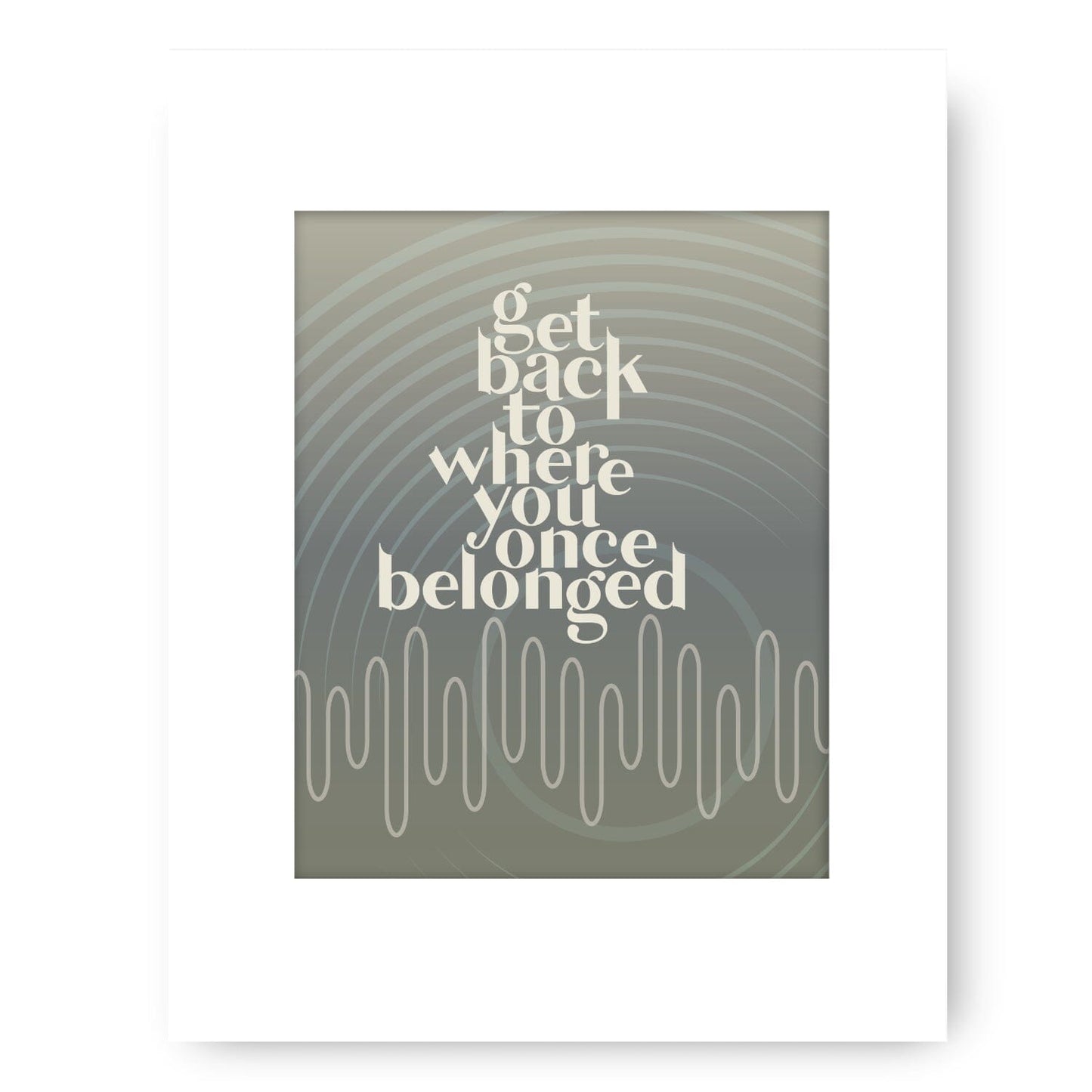 Get Back by the Beatles - Song Lyrics Music Art Print Poster Song Lyrics Art Song Lyrics Art 8x10 White Matted Print
