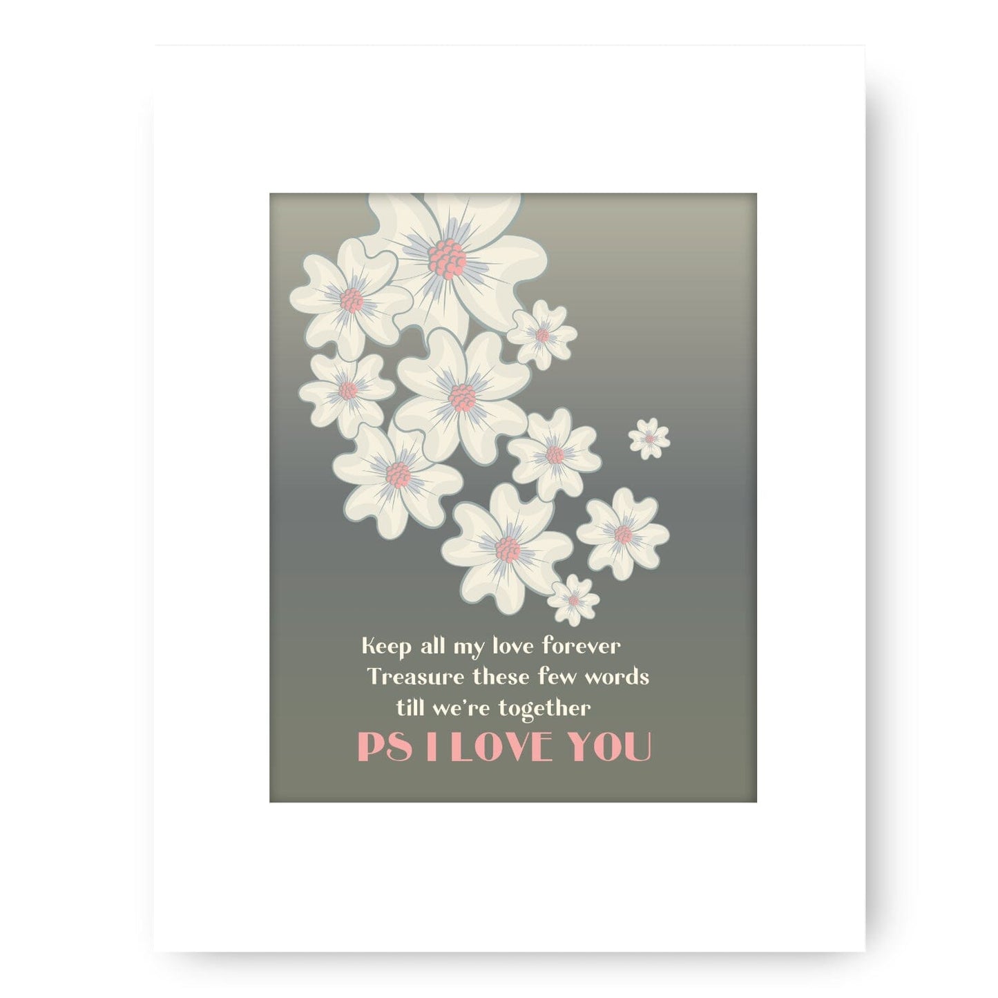 PS I Love You by Beatles - Music Memorabilia Love Song Art Song Lyrics Art Song Lyrics Art 8x10 White Matted Print