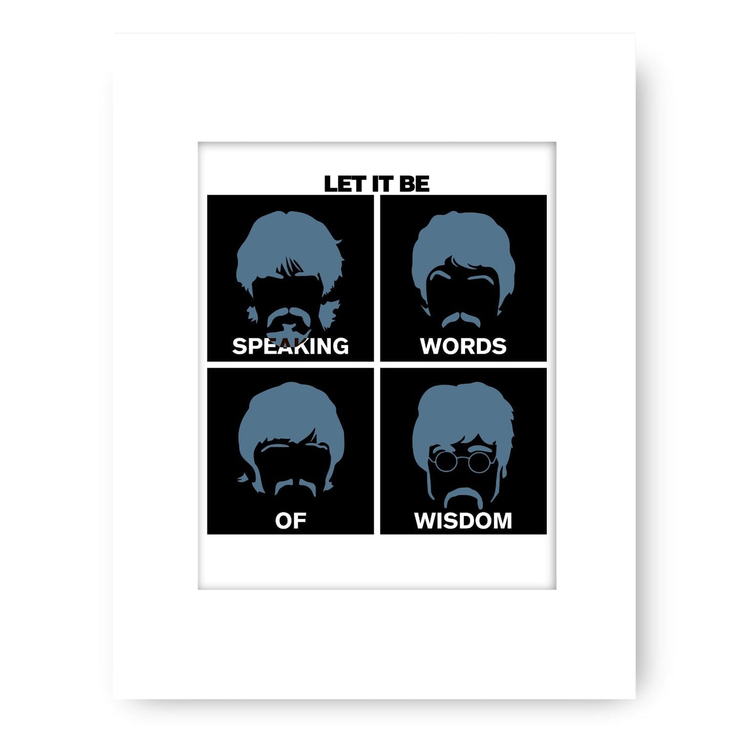 Let it Be by the Beatles - Song Lyric Inspired Wall Decor Song Lyrics Art Song Lyrics Art 8x10 White Matted Unframed Print
