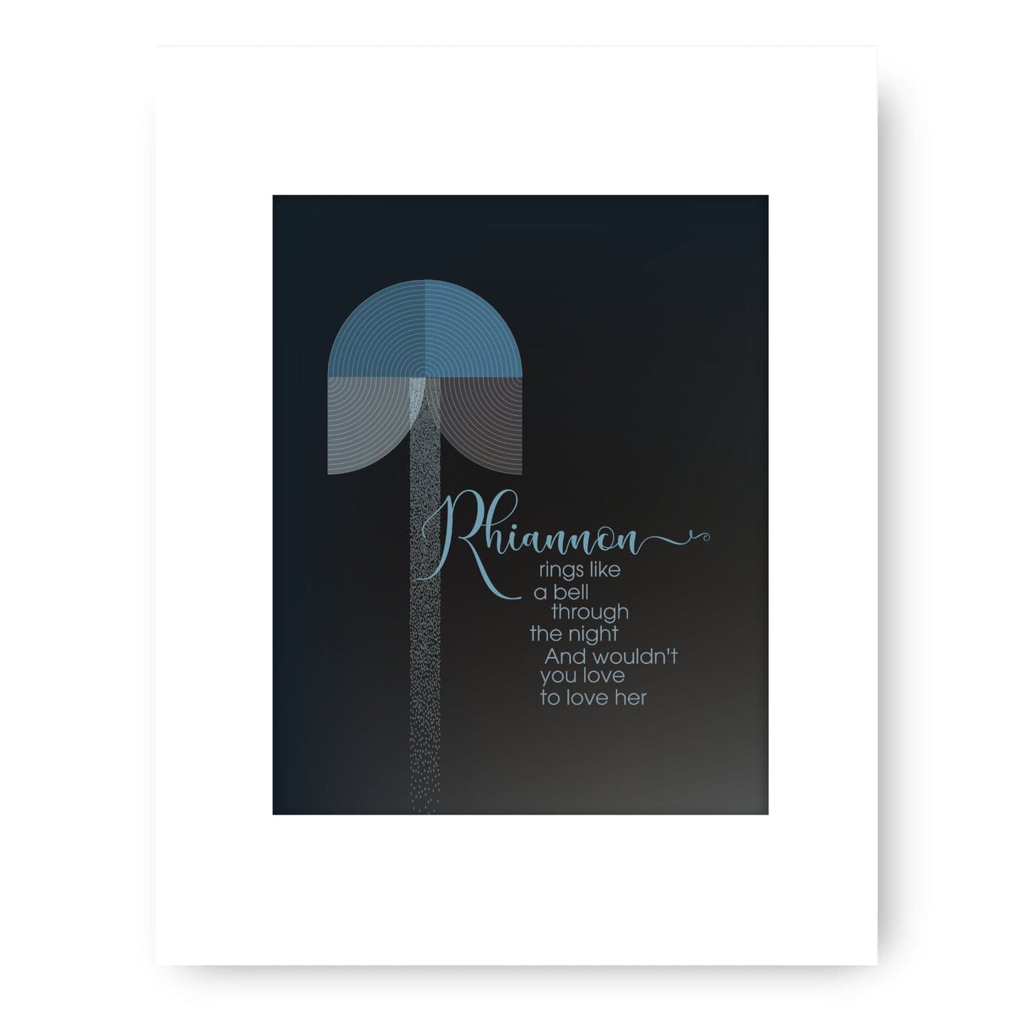 Rhiannon by Fleetwood Mac - Song Lyrics Rock Music Print Song Lyrics Art Song Lyrics Art 8x10 White Matted Print