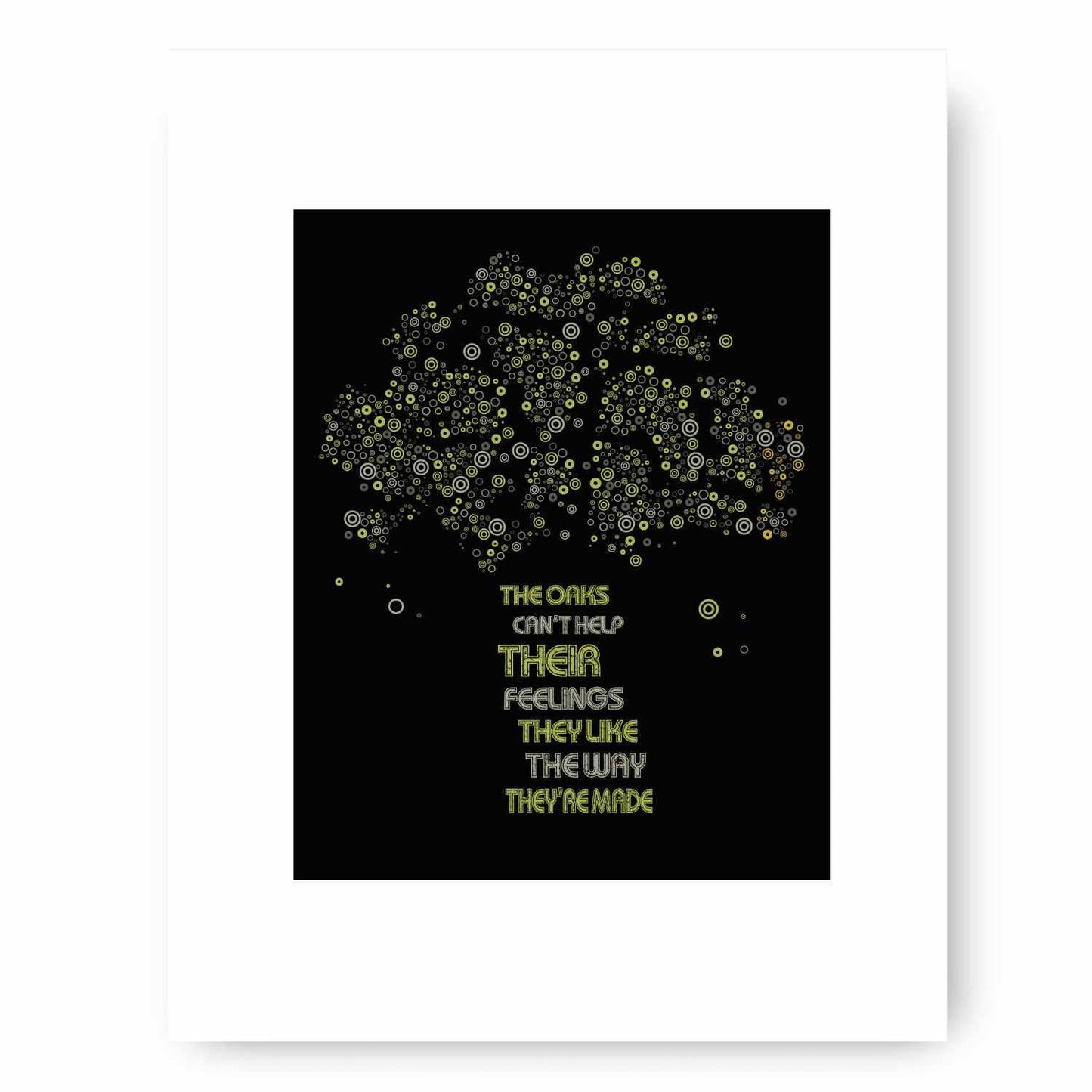 The Trees by Rush - Lyric Inspired Song Art Rock Music Print Song Lyrics Art Song Lyrics Art 8x10 White Matted Print