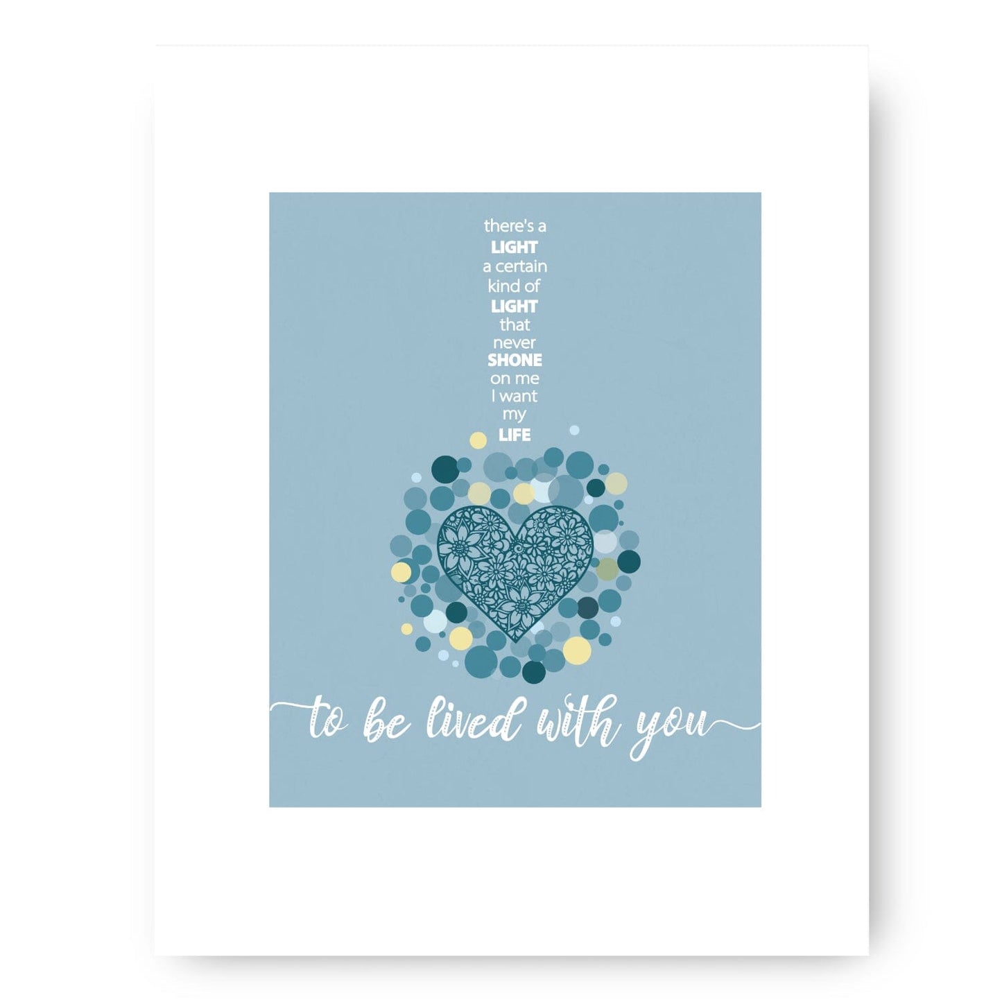To Love Somebody by the Bee Gees - 60s Song Lyric Art Print Song Lyrics Art Song Lyrics Art 8x10 White Matted Print