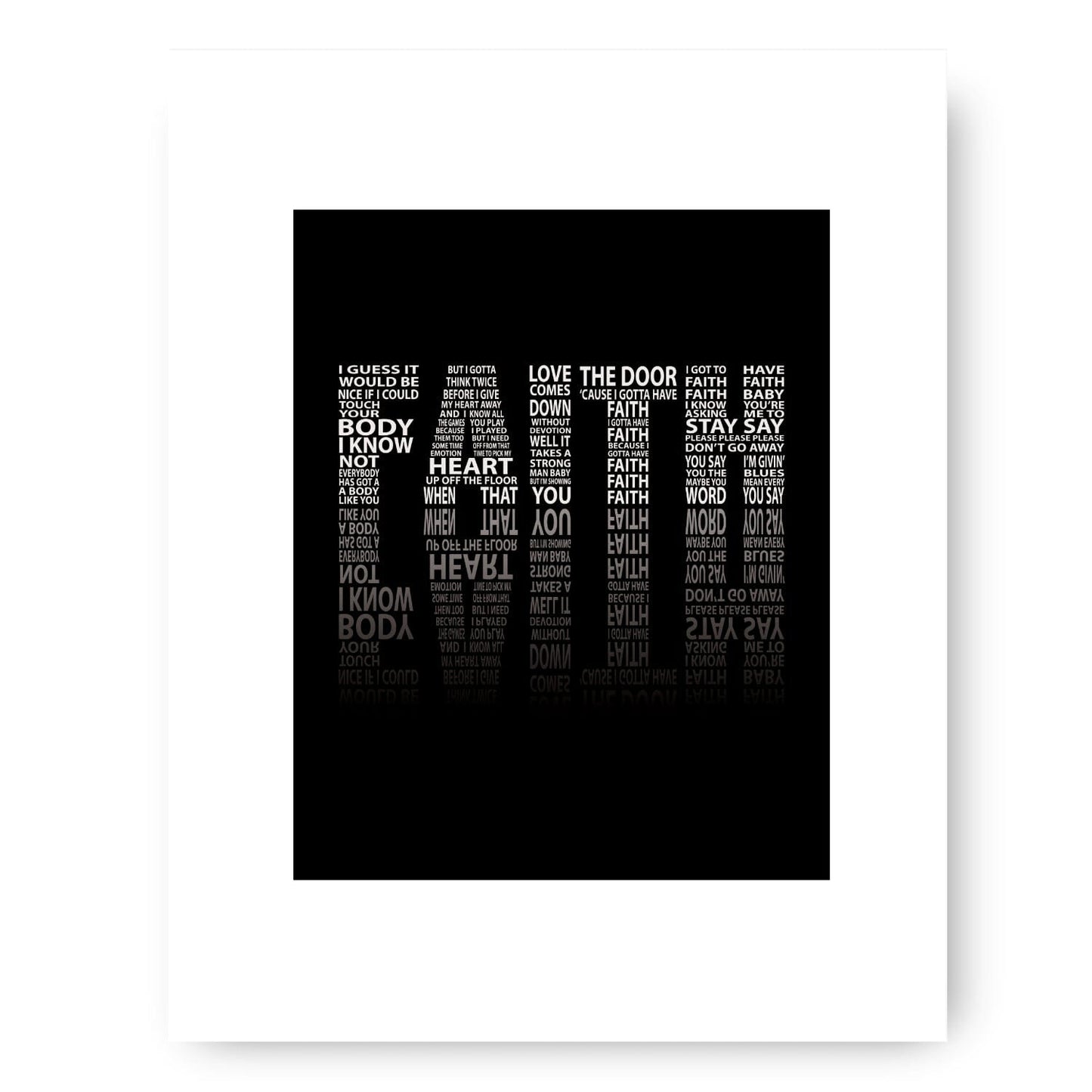 Faith by George Michael - 80s Song Lyric Art Poster Print Song Lyrics Art Song Lyrics Art 8x10 White Matted Print