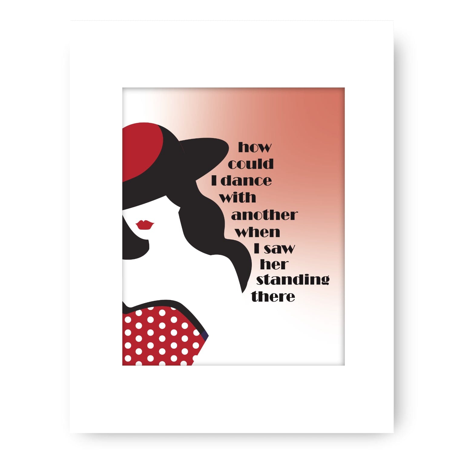 I Saw Her Standing There by the Beatles - Song Lyrics Print Song Lyrics Art Song Lyrics Art 8x10 White Matted Unframed Print