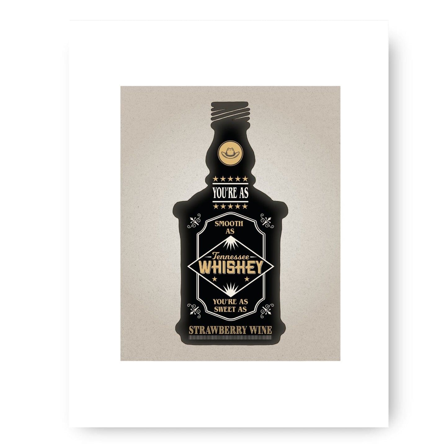 Tennessee Whiskey by Chris Stapleton - Song Lyric Poster Art Song Lyrics Art Song Lyrics Art 8x10 White Matted Print