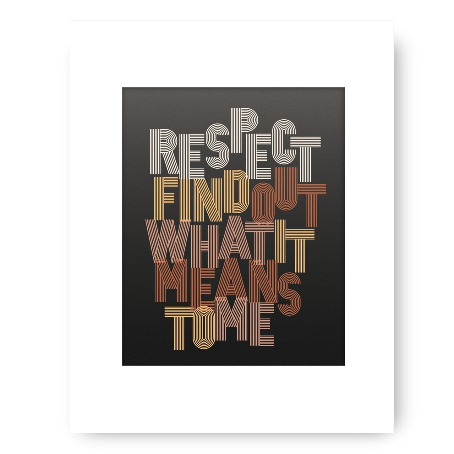 RESPECT by Aretha Franklin - Song Lyric Motown Soul Music Song Lyrics Art Song Lyrics Art 8x10 Unframed White Matted Print