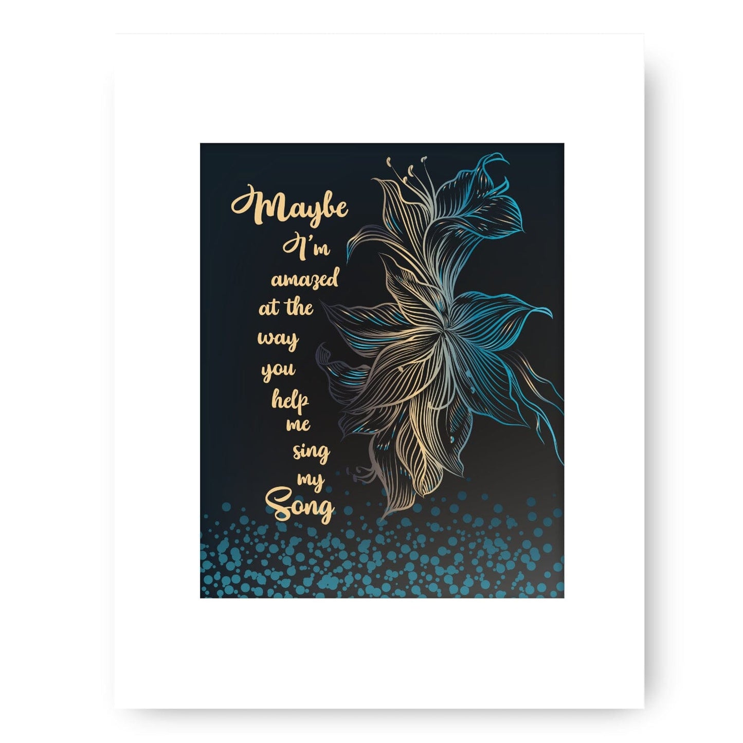 Maybe I'm Amazed by Paul McCartney - Classic Rock Love Song Song Lyrics Art Song Lyrics Art 8x10 White Matted Unframed Print