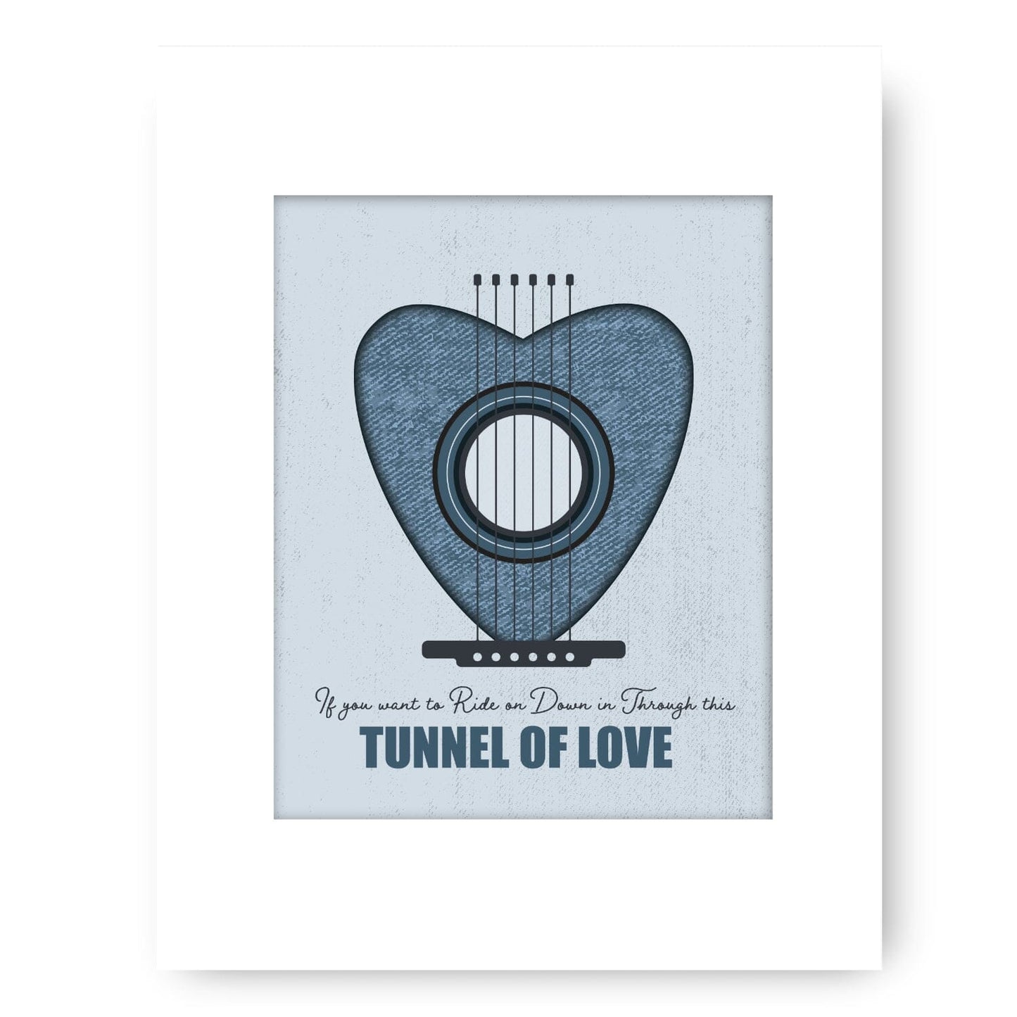 Tunnel of Love by Bruce Springsteen - Lyric Rock Music Art Song Lyrics Art Song Lyrics Art 11x14 White Matted Print