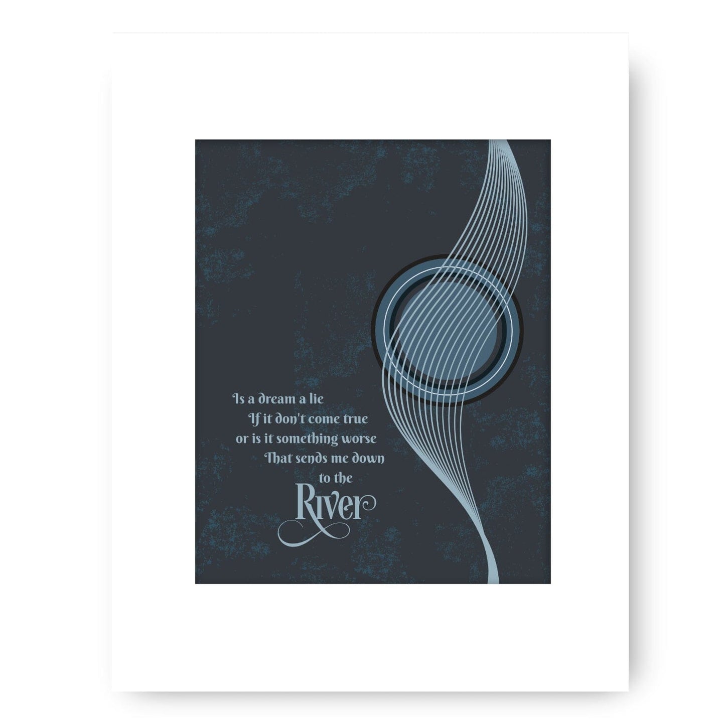 The River by Bruce Springsteen - Classic Rock Wall Artwork Song Lyrics Art Song Lyrics Art 8x10 White Matted Print