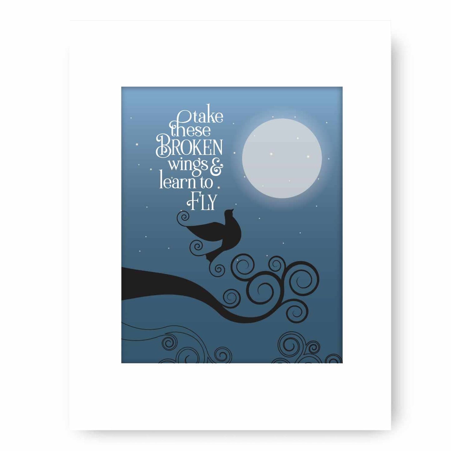 Blackbird by the Beatles - Song Lyric Inspired Music Print Song Lyrics Art Song Lyrics Art 8x10 White Matted Unframed Print
