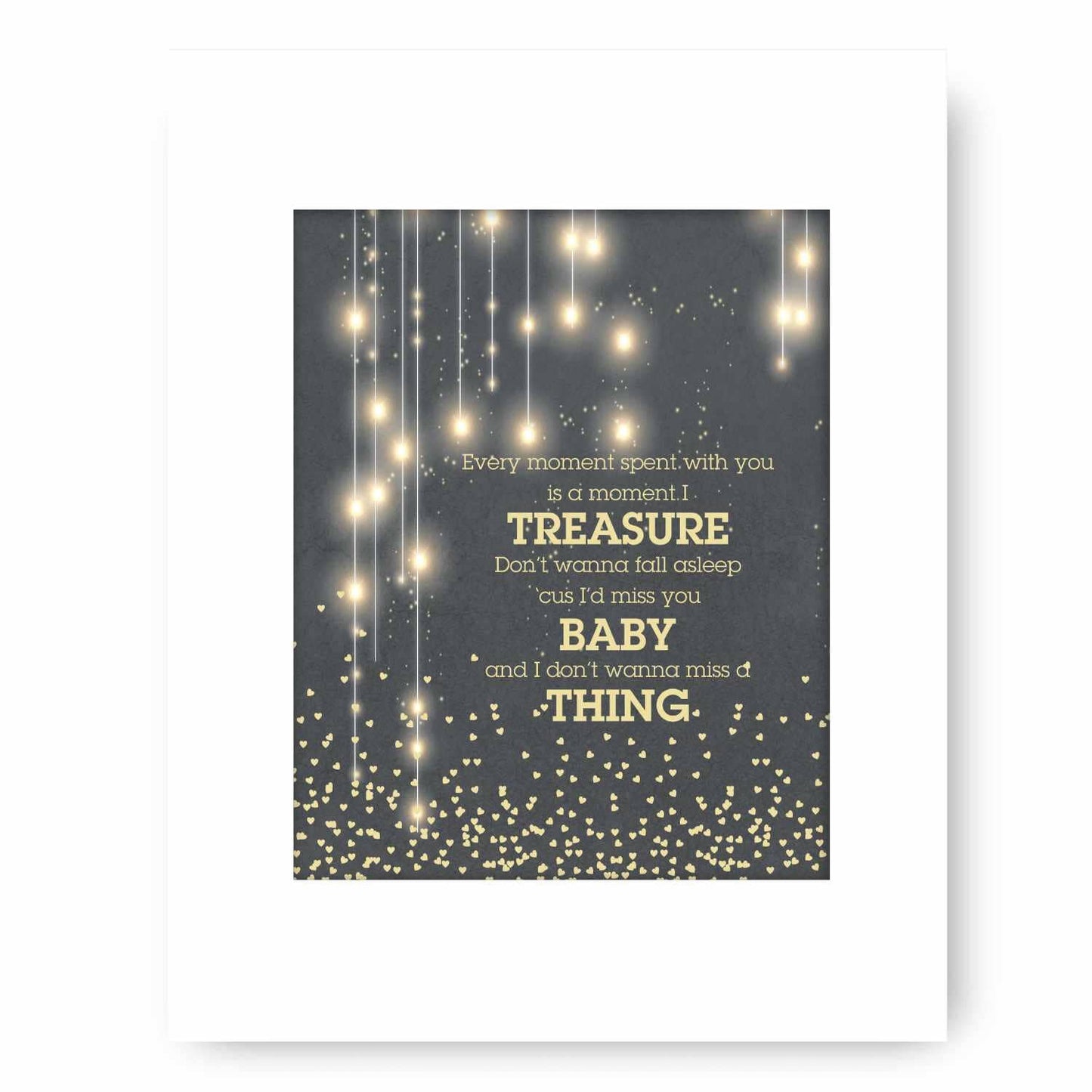 Don't Want to Miss a Thing by Aerosmith - Music Lyric Art Song Lyrics Art Song Lyrics Art 8x10 White Matted Print