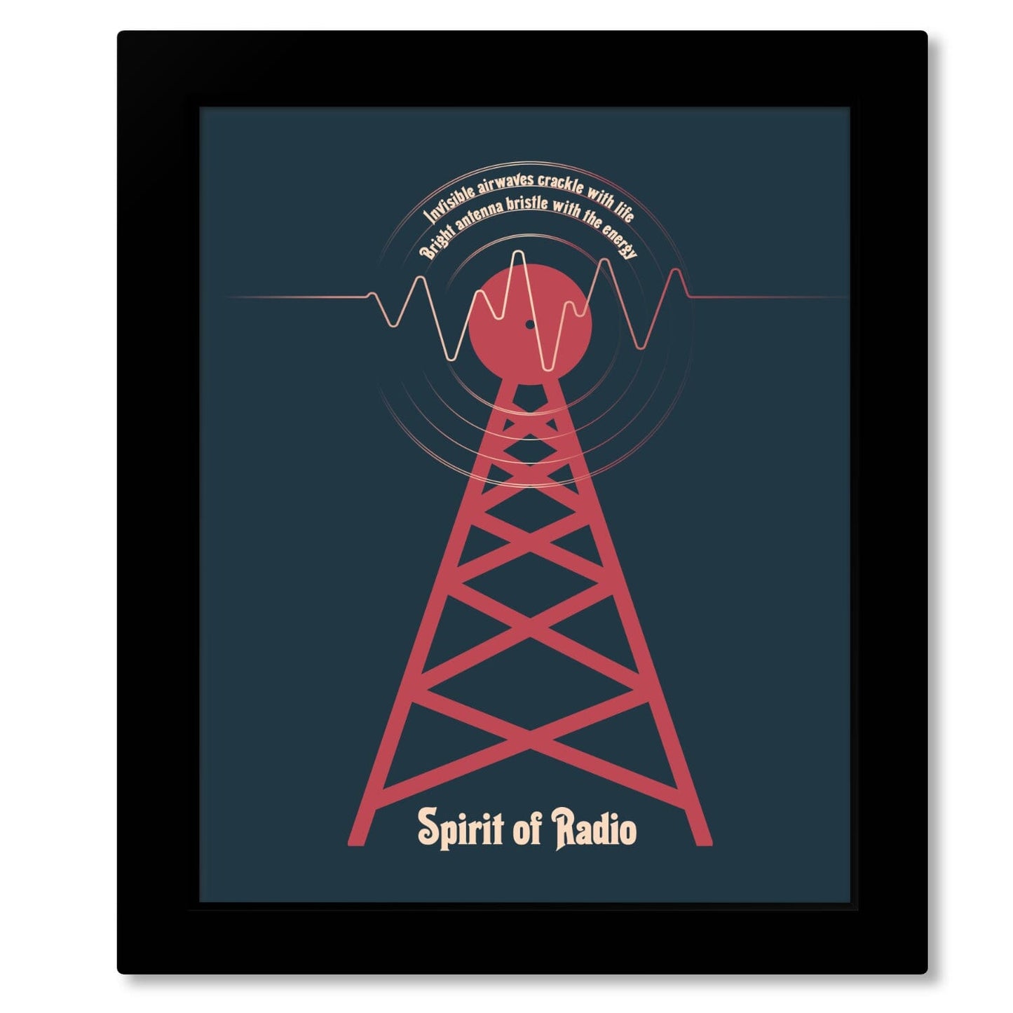 The Spirit of Radio by Rush - Classic Rock Music Lyric Print Song Lyrics Art Song Lyrics Art 8x10 Framed Print (without mat)