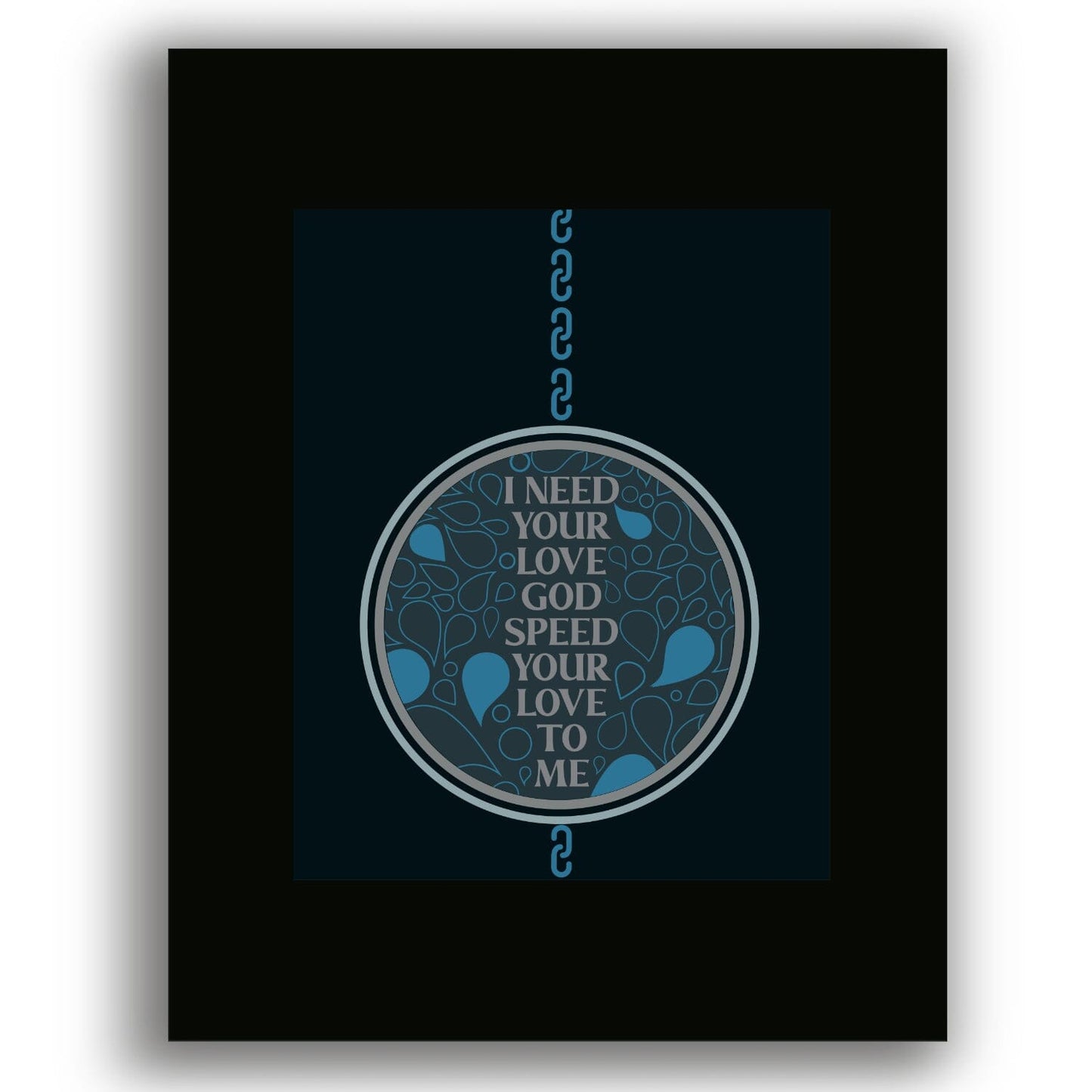 Unchained Melody by Righteous Brothers - Song Lyrics Artwork Song Lyrics Art Song Lyrics Art 8x10 Black Matted Print