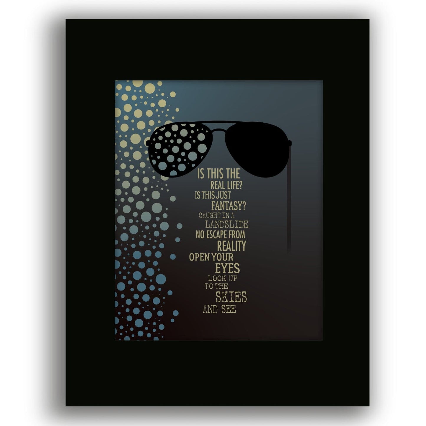 Bohemian Rhapsody by Queen - Music Enthusiast Lyric Art Song Lyrics Art Song Lyrics Art 8x10 Black Matted Print