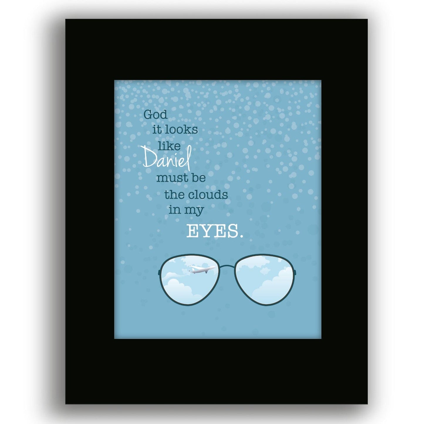 Daniel by Elton John - Song Lyric Music Print Wall Art Song Lyrics Art Song Lyrics Art 8x10 Black Matted Print