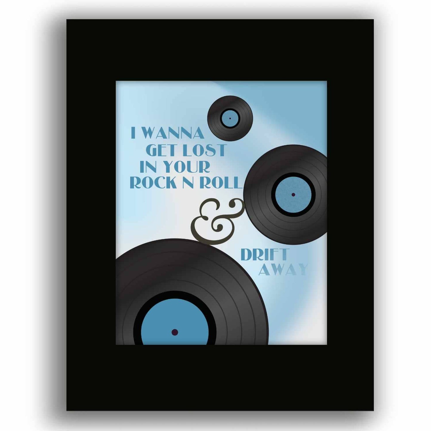 Drift Away by Dobie Gray - 70s Music Lyric Art Wall Print Song Lyrics Art Song Lyrics Art 8x10 Black Matted Print 