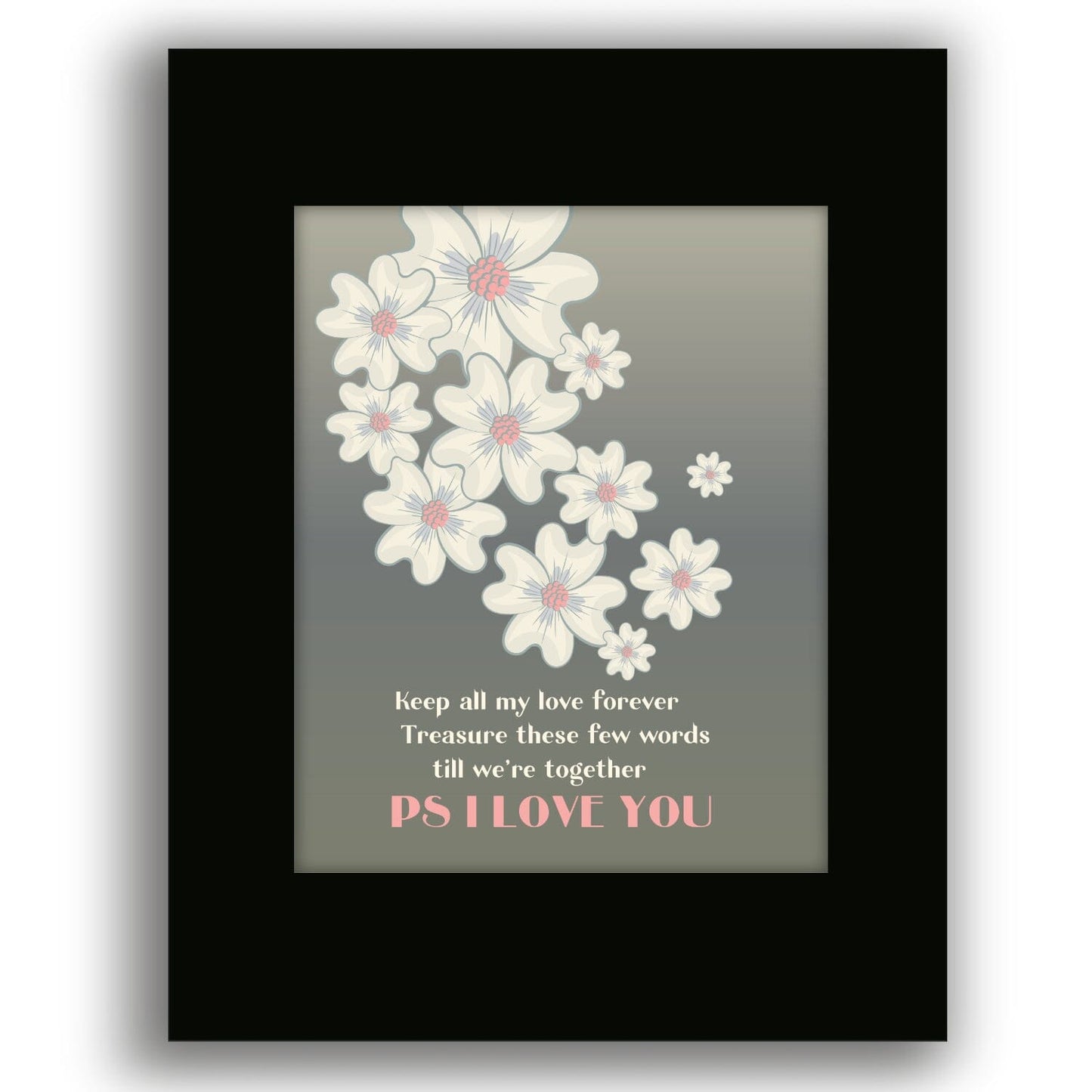 PS I Love You by Beatles - Music Memorabilia Love Song Art Song Lyrics Art Song Lyrics Art 8x10 Black Matted Print