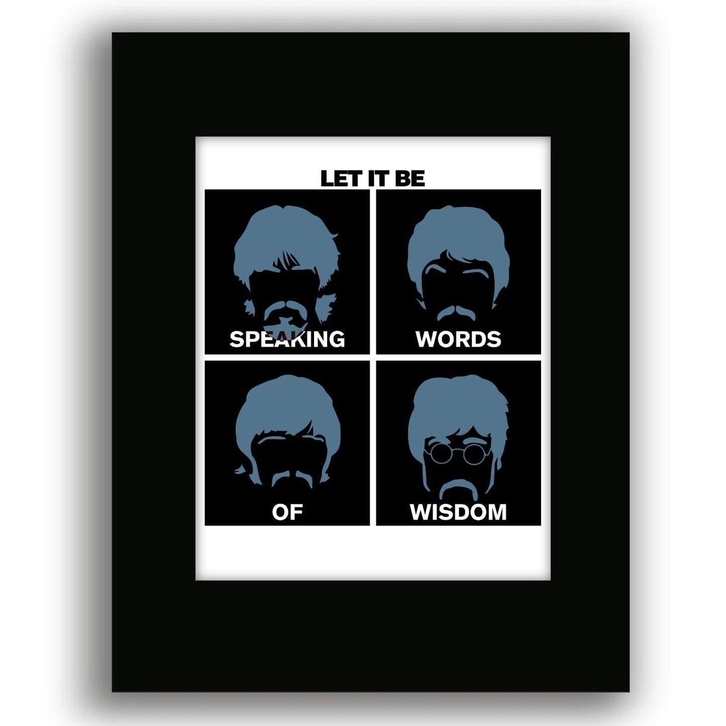 Let it Be by the Beatles - Song Lyric Inspired Wall Decor Song Lyrics Art Song Lyrics Art 8x10 Black Matted Unframed Print