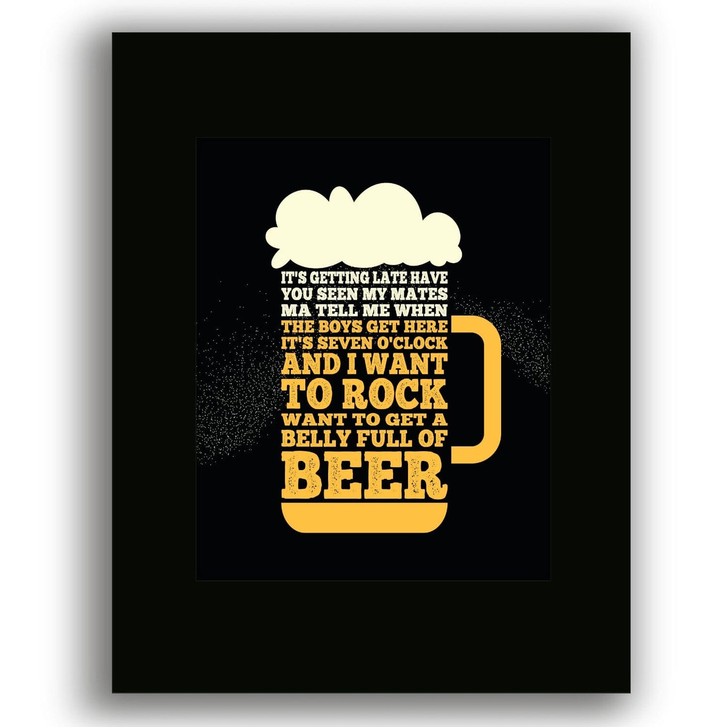 Saturday Night’s Alright for Fighting Elton John - Lyric Art Song Lyrics Art Song Lyrics Art 8x10 Black Matted Print