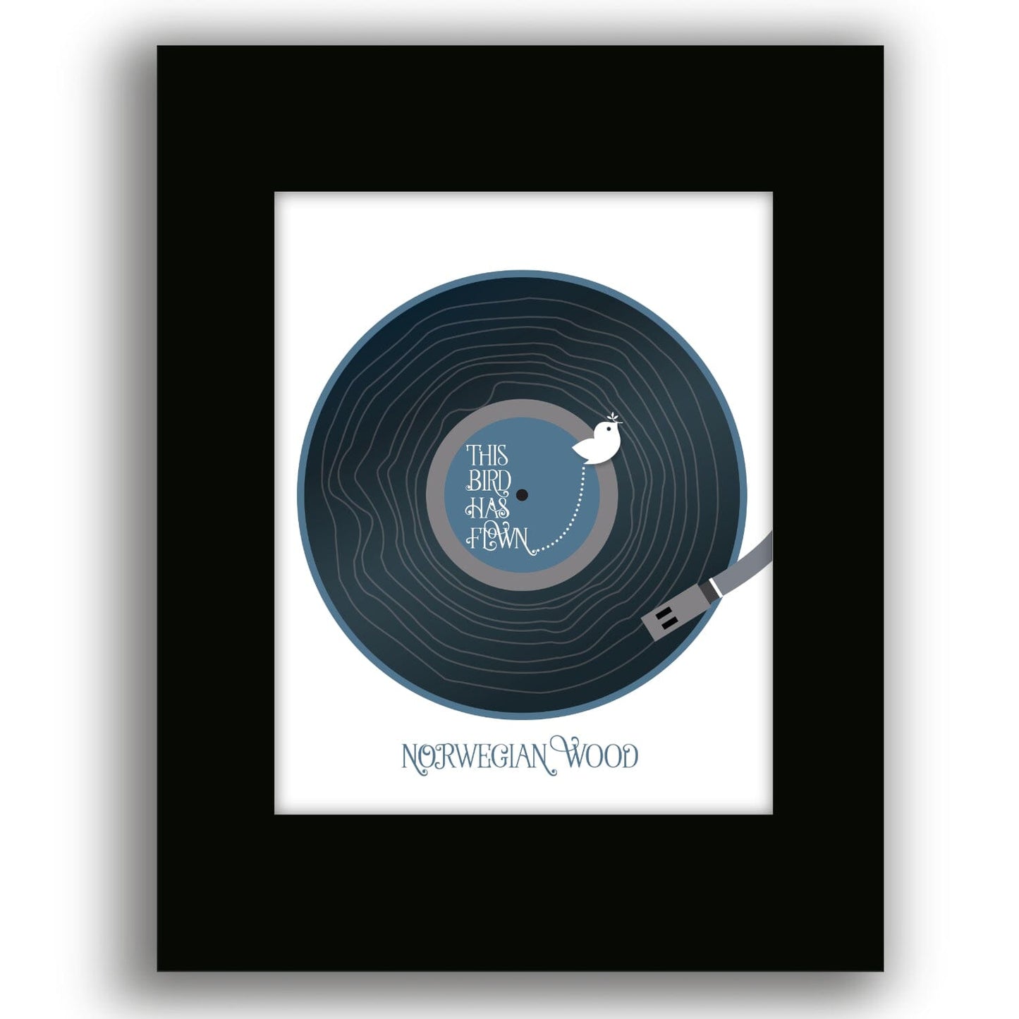 Norwegian Wood by the Beatles - Song Lyric Art Wall Poster Song Lyrics Art Song Lyrics Art 8x10 Black Matted Print