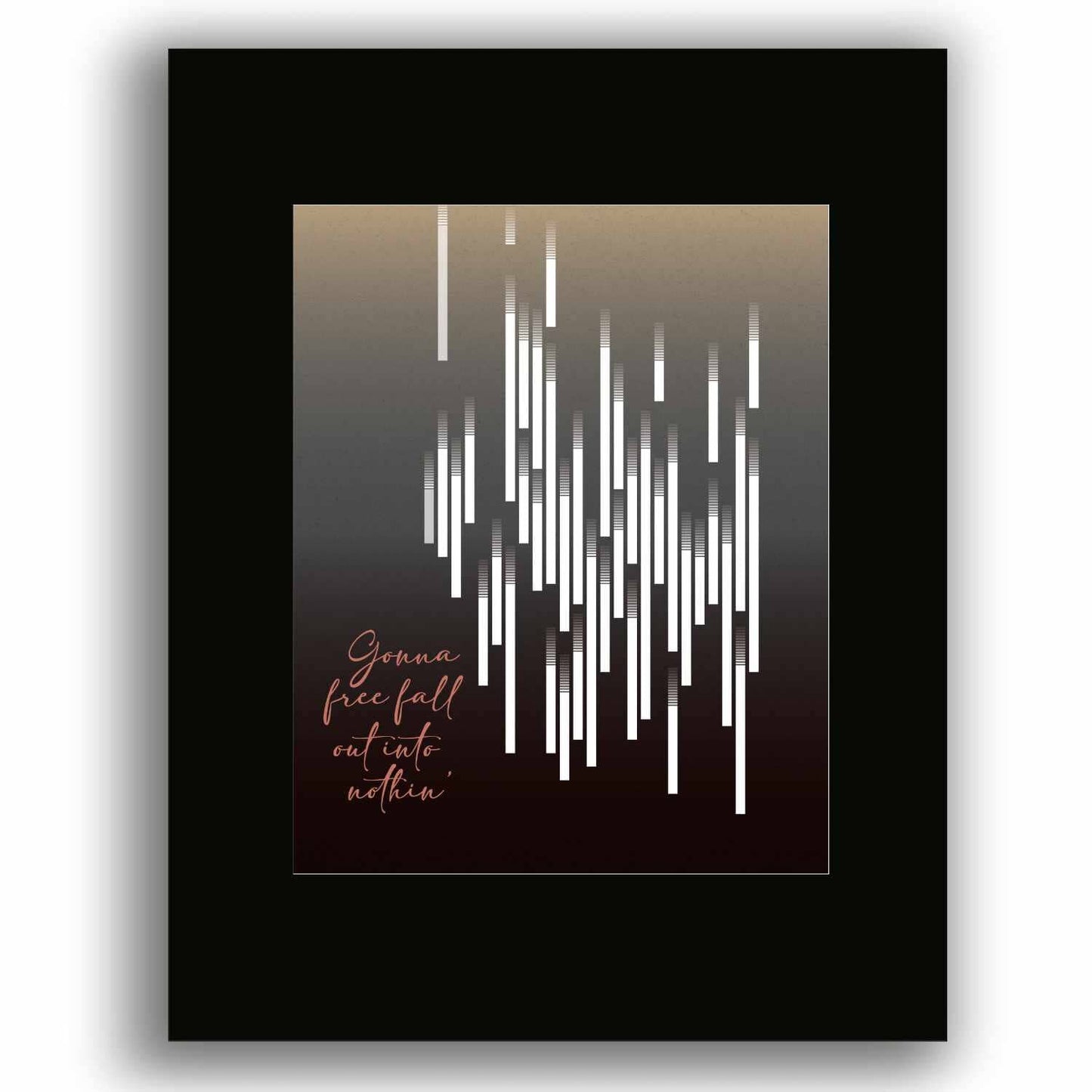 Free Fallin' by Tom Petty - Rock Music Song Lyrics Print Song Lyrics Art Song Lyrics Art 8x10 Black Matted Print