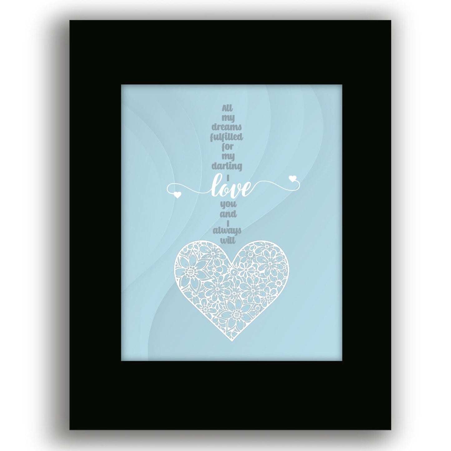Love Me Tender by Elvis Presley - Wedding Song Lyric Print Song Lyrics Art Song Lyrics Art 8x10 Black Matted Print