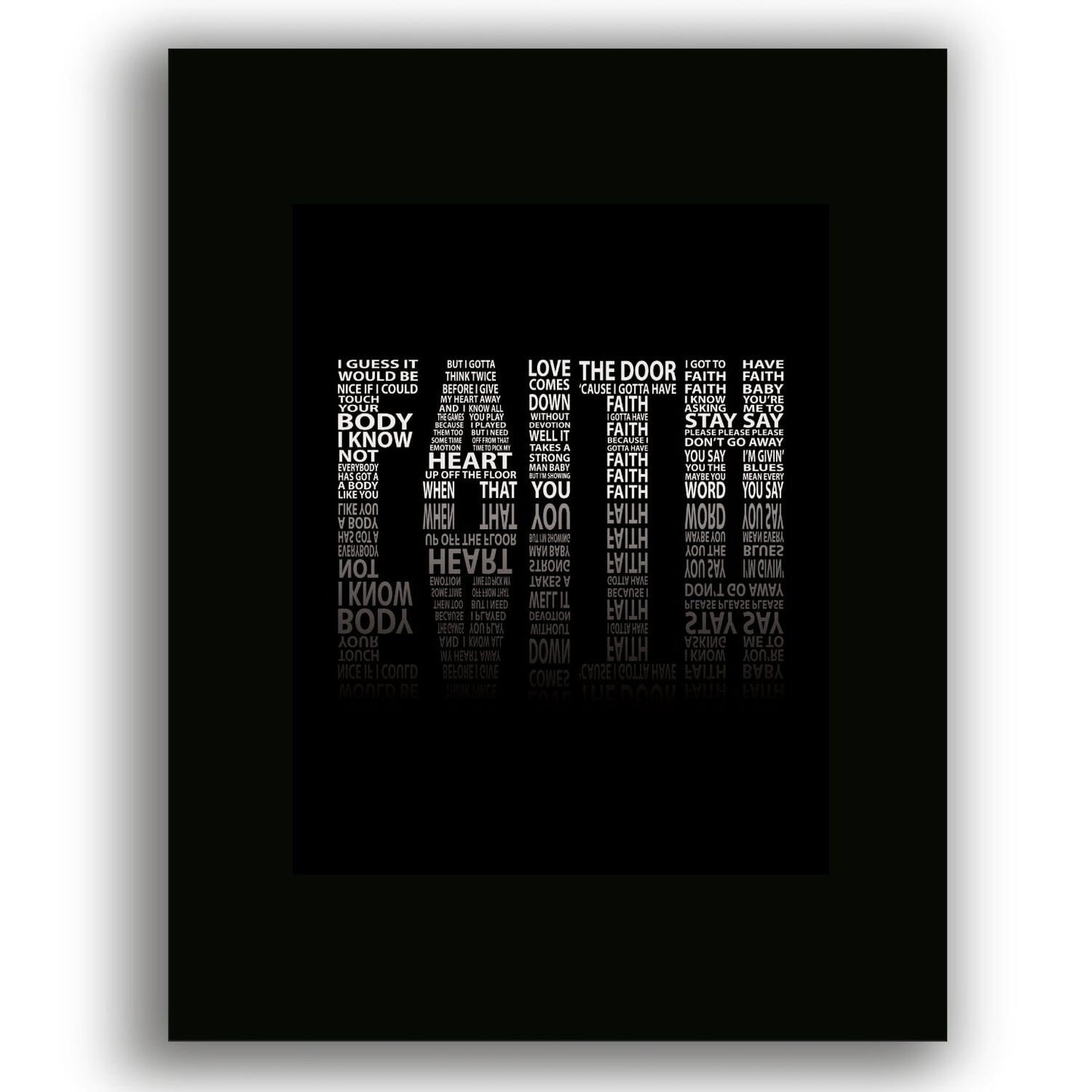 Faith by George Michael - 80s Song Lyric Art Poster Print Song Lyrics Art Song Lyrics Art 8x10 Black Matted Print