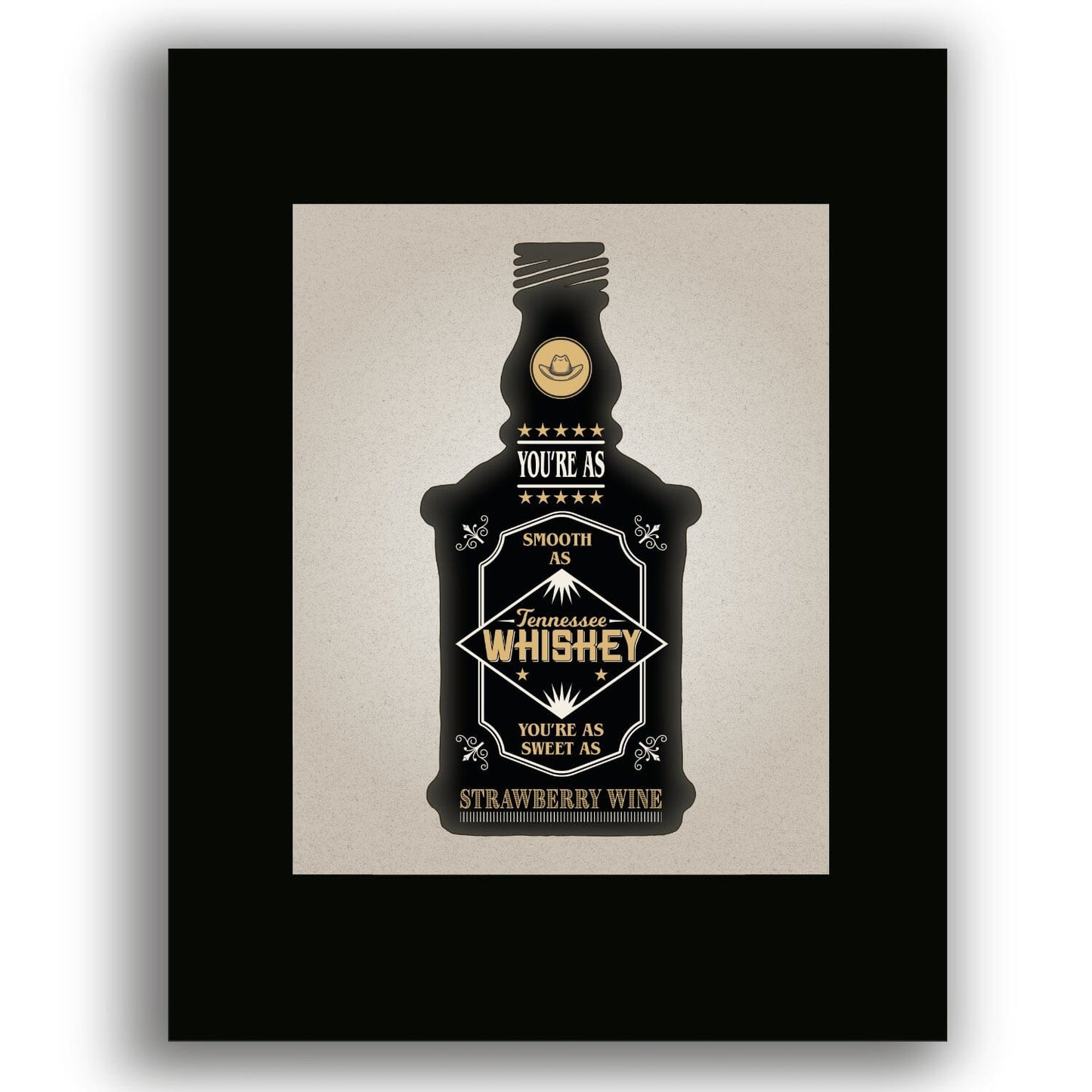 Tennessee Whiskey by Chris Stapleton - Song Lyric Poster Art Song Lyrics Art Song Lyrics Art 8x10 Black Matted Print
