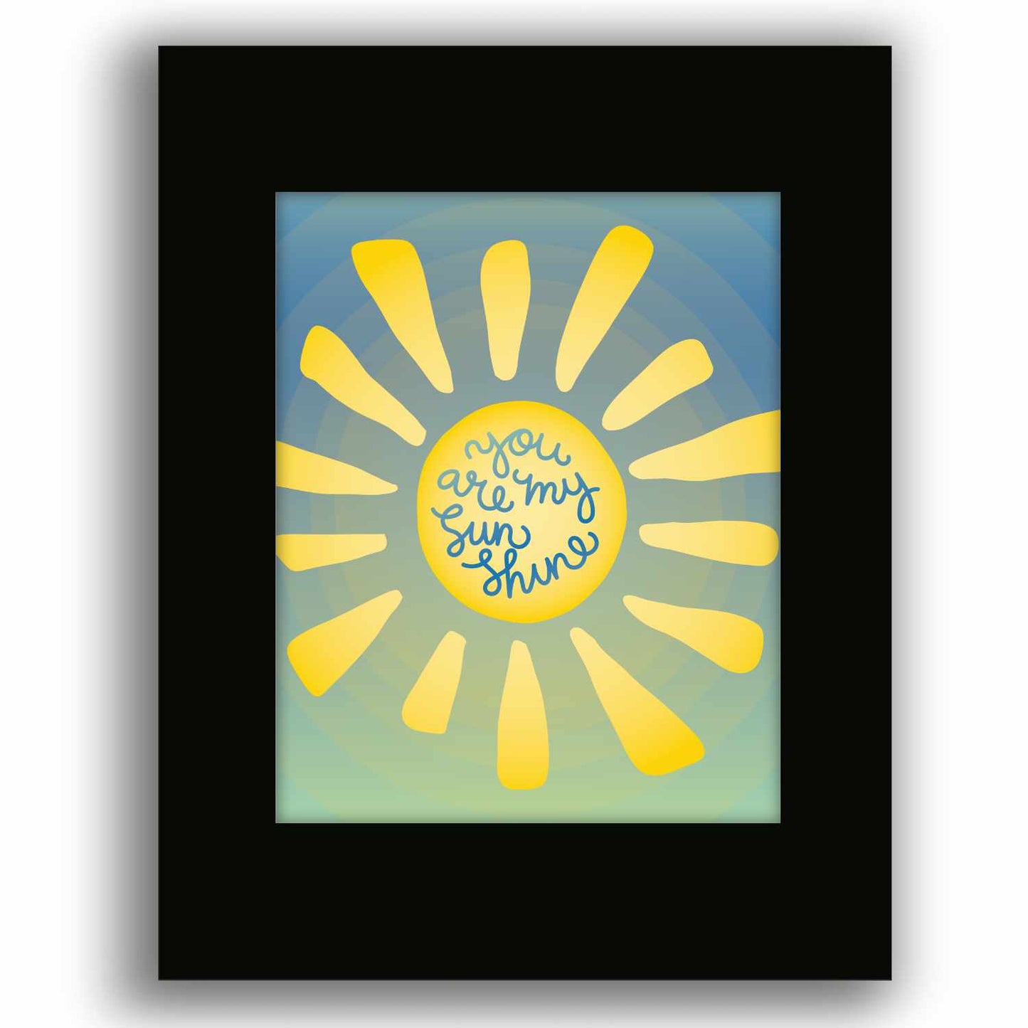 You are My Sunshine - Song Lyric Poster Art Kids Playroom Song Lyrics Art Song Lyrics Art 8x10 Black Matted Print