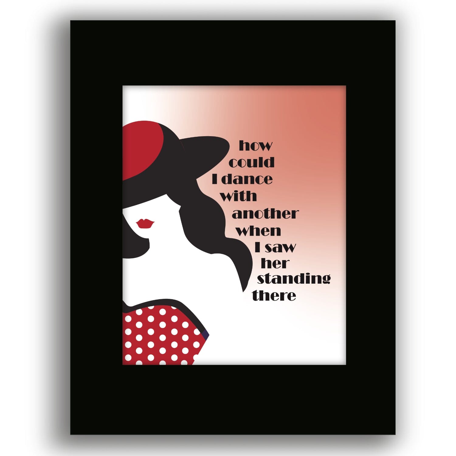 I Saw Her Standing There by the Beatles - Song Lyrics Print Song Lyrics Art Song Lyrics Art 8x10 Black Matted Unframed Print