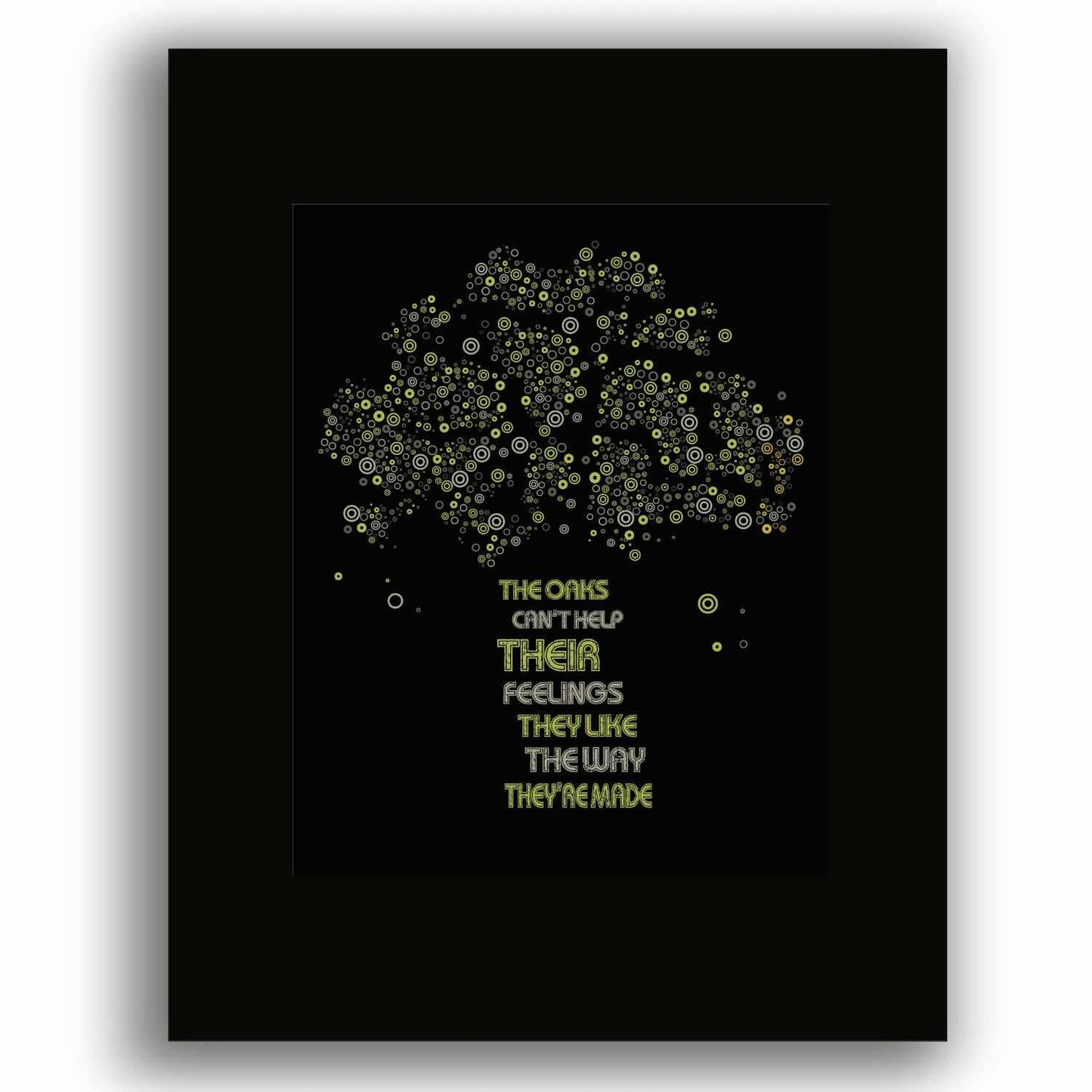 The Trees by Rush - Lyric Inspired Song Art Rock Music Print Song Lyrics Art Song Lyrics Art 8x10 Black Matted Print