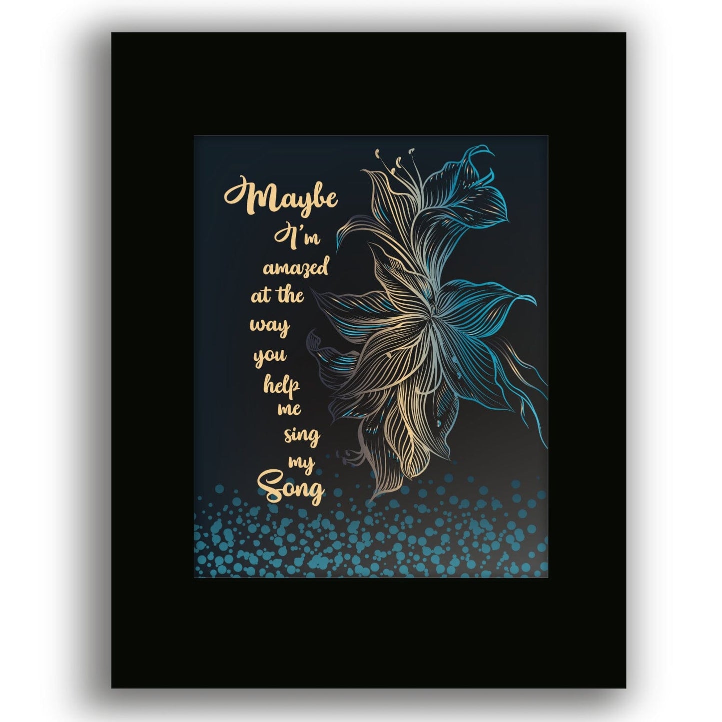 Maybe I'm Amazed by Paul McCartney - Classic Rock Love Song Song Lyrics Art Song Lyrics Art 8x10 Black Matted Unframed Print